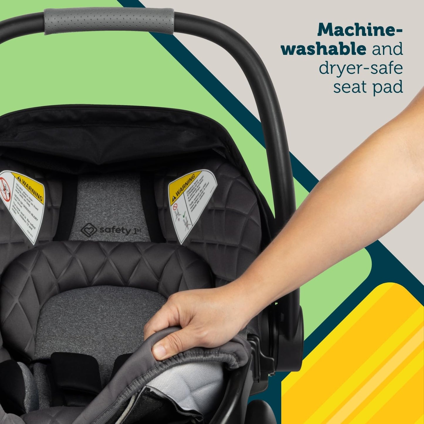 Safety 1ˢᵗ® onBoard™ Insta-Latch™ DLX Infant Car Seat with Base, Baby Car Seat for 4-30 lbs., Rear Facing Car Seat, Beach Rose