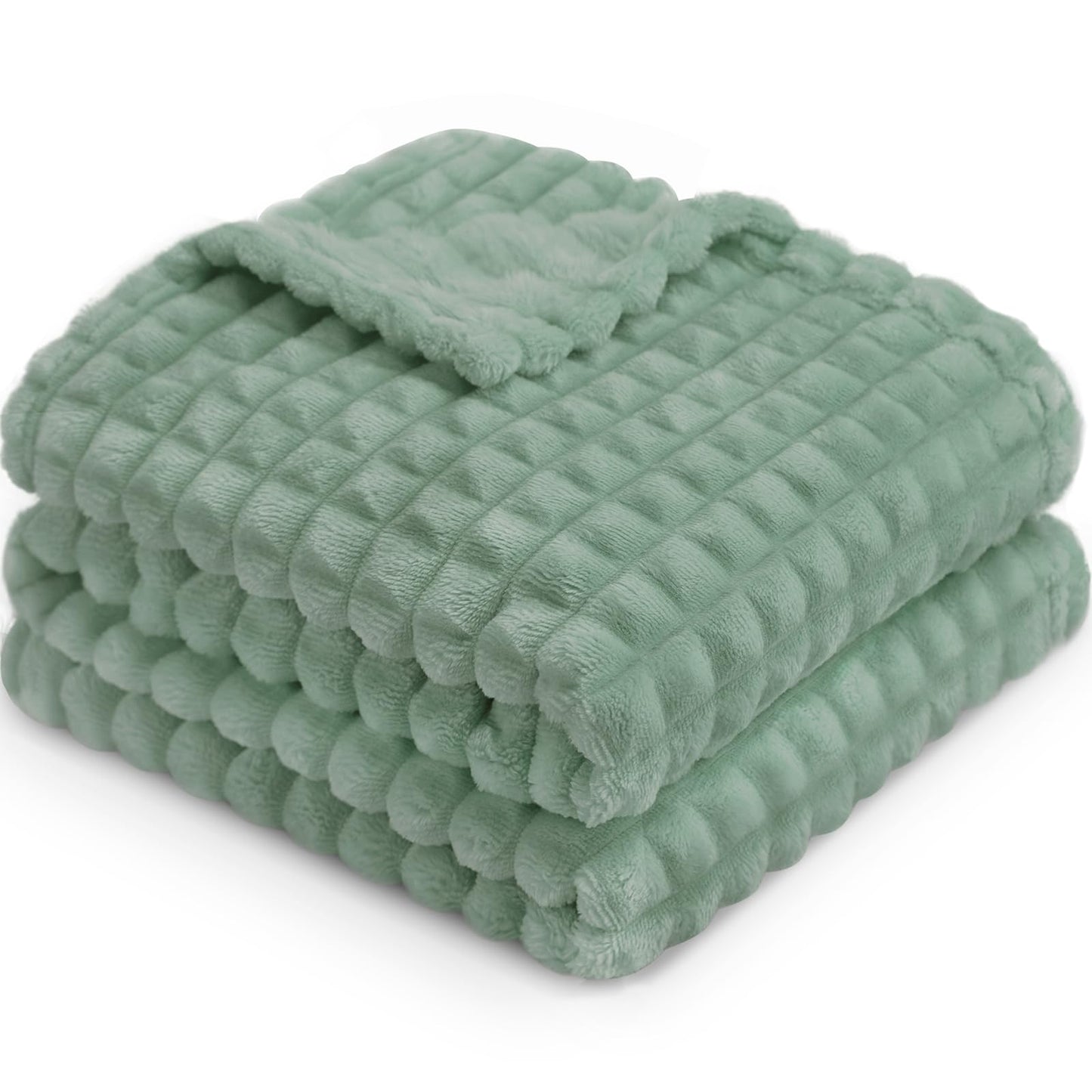 HOMRITAR Baby Blanket for Boys Girls Fleece Super Soft Plush Fuzzy Cozy Toddler Blanket with Square 3D Jacquard Grid Design Luxury Lightweight Bed Blanket for Newborn Infant Cream, 30 x 40 Inch