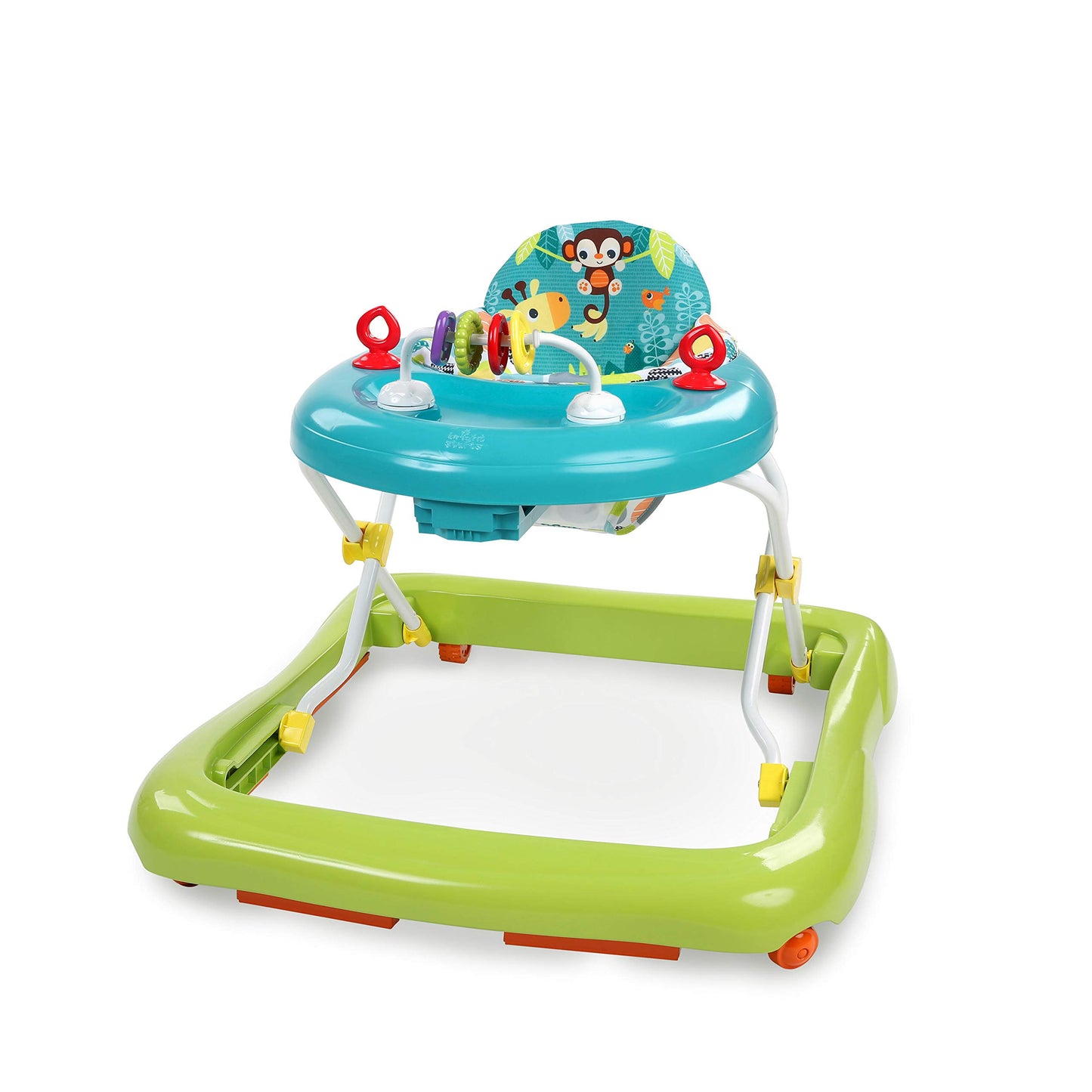 Bright Starts JuneBerry Walk-A-Bout Baby Walker and Entertainer, Removeable Floor Toy, with Easy Fold Frame for Storage, Ages 6 Months +