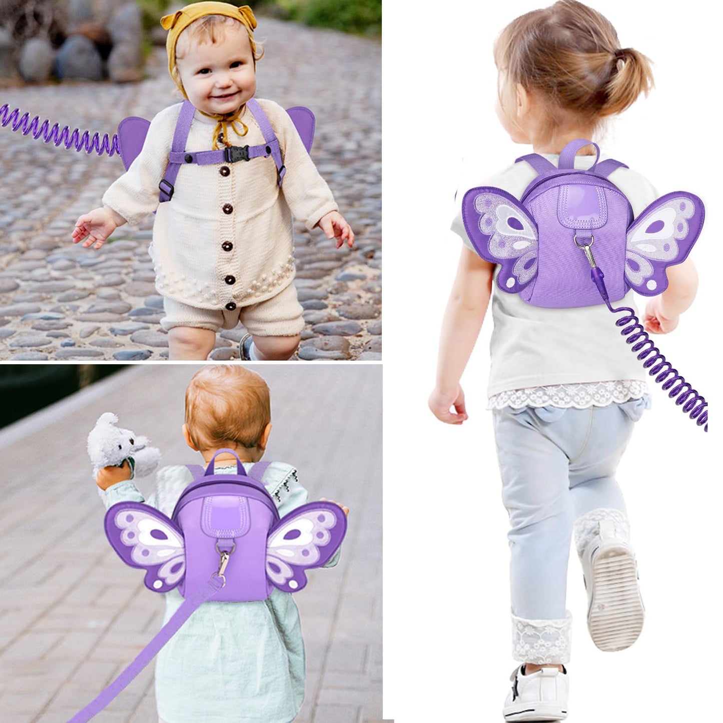 Accmor Toddler Harness Backpack Leash, Cute Dinosaur Backpacks with Anti Lost Wrist Link, Cute Mini Child Backpack Wristband Tether Strap and Protection Leashes for Boys Girls Aged 1-3 Years