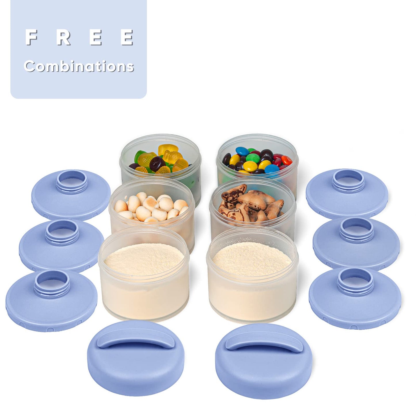 Termichy Stackable Formula Dispenser Portable Milk Powder Container, 2 Pack, Mint