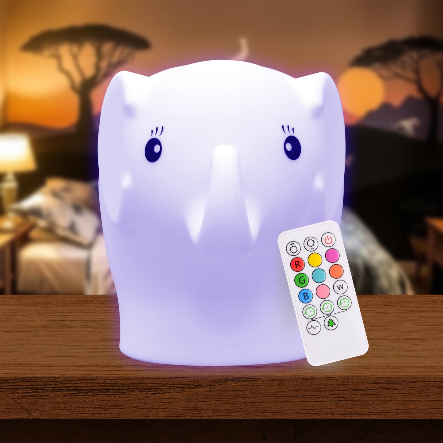 Lumipets Remote Control Silicone Night Light for Kids - Pig Design with 9 Soft Colors & Sleep Timer - Rechargeable, Battery-Operated Lamp for Bedroom | Baby Nursery, Toddler, Girls, Boys