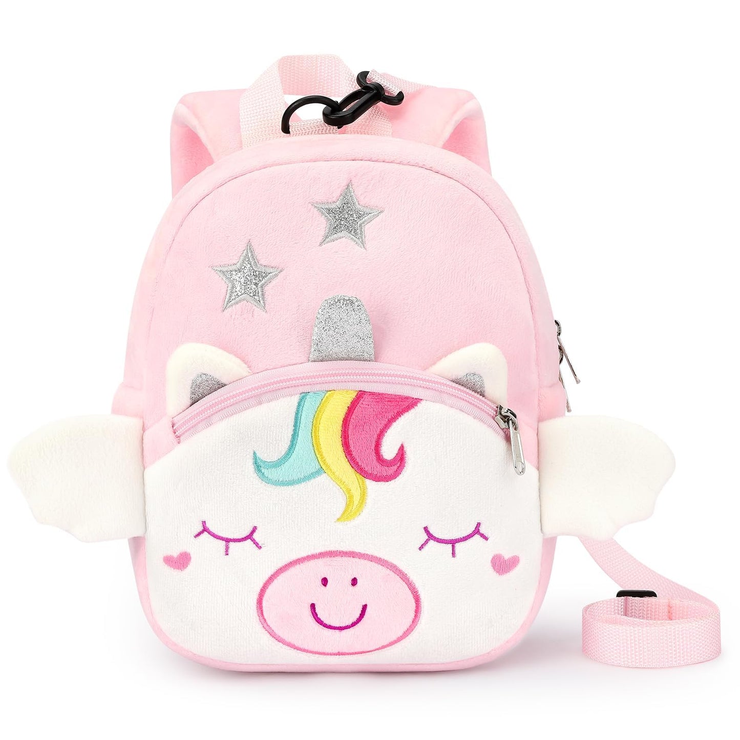 mibasies Toddler Backpacks for Girls 2-4: Plush Backpack -3D Animal Cartoon Mini Travel Bag -10 inch Toddler Backpack Leash