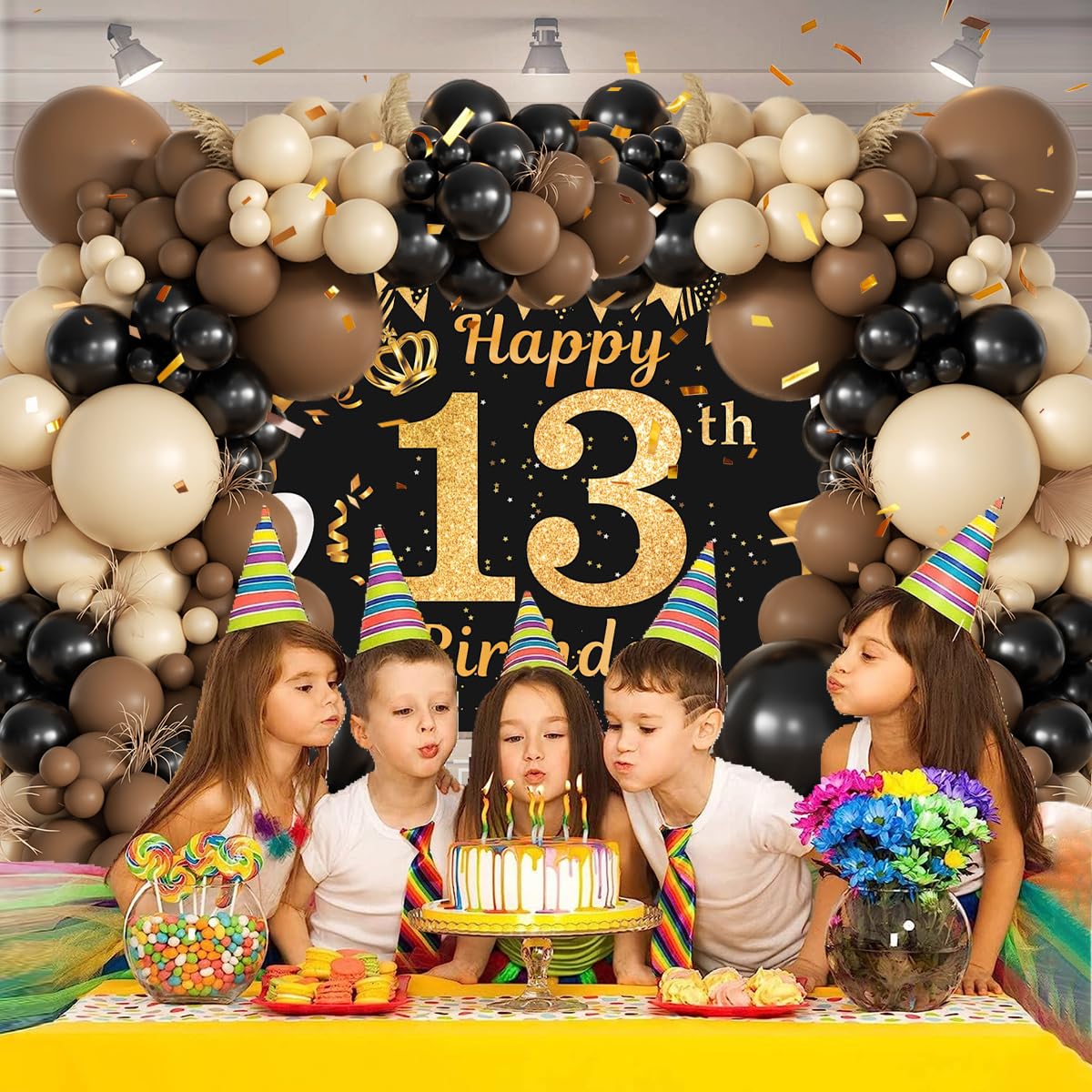 155Pcs Sage Green White Gold Balloon Garland Arch Kit with Gold Confetti Balloons for Graduation Baby Shower Decor Happy Birthday Party Wedding Jungle Decorations