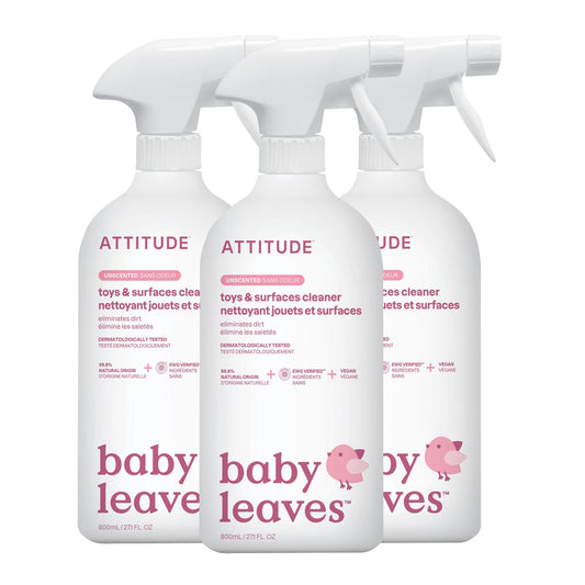 ATTITUDE Toy and Surface Cleaner, EWG Verified Multi-Surface Products, Vegan, Naturally Derived Multipurpose Cleaning Spray, Unscented, 27.1 Fl Oz