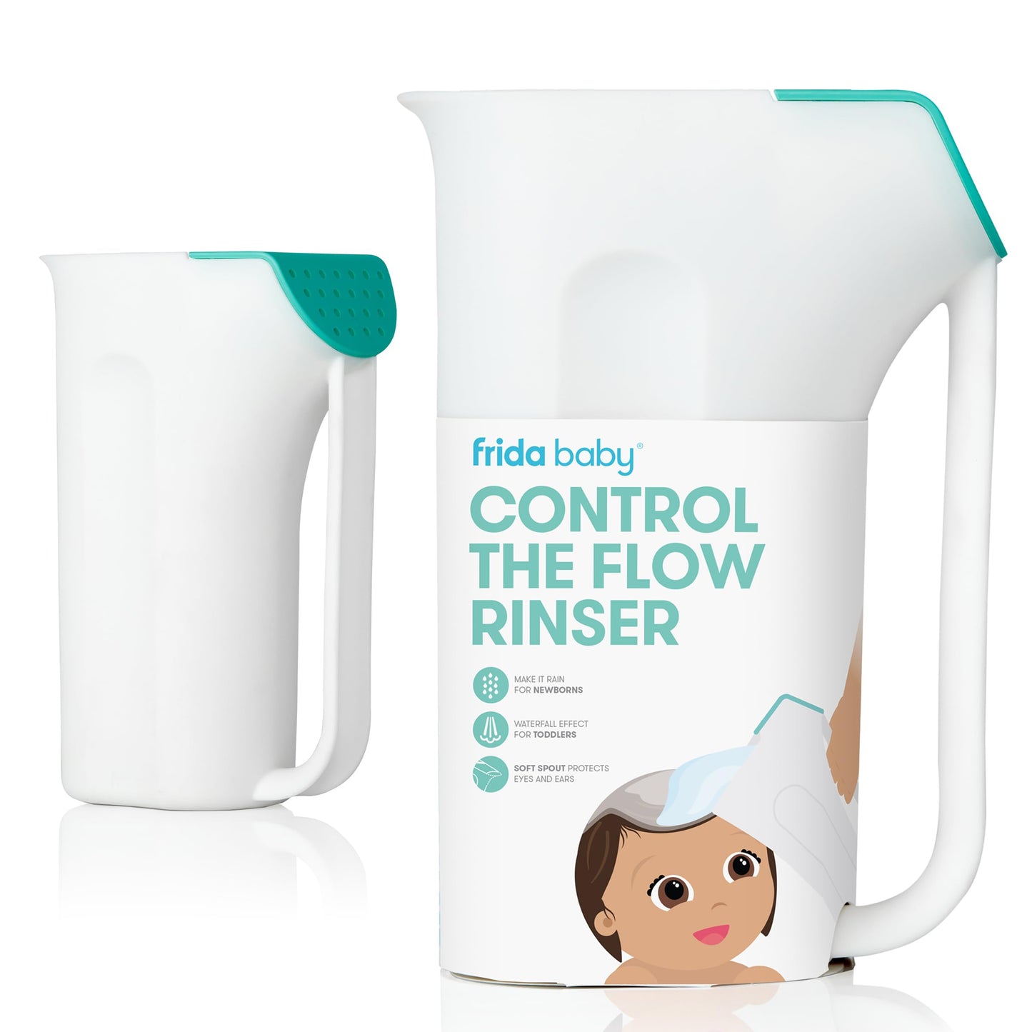 Frida Baby Control The Flow Bathtub Sprayer Attachment for Baby Bathtub, Shower Head with Scalp Massager, Control Waterflow with 2 Pressure Modes