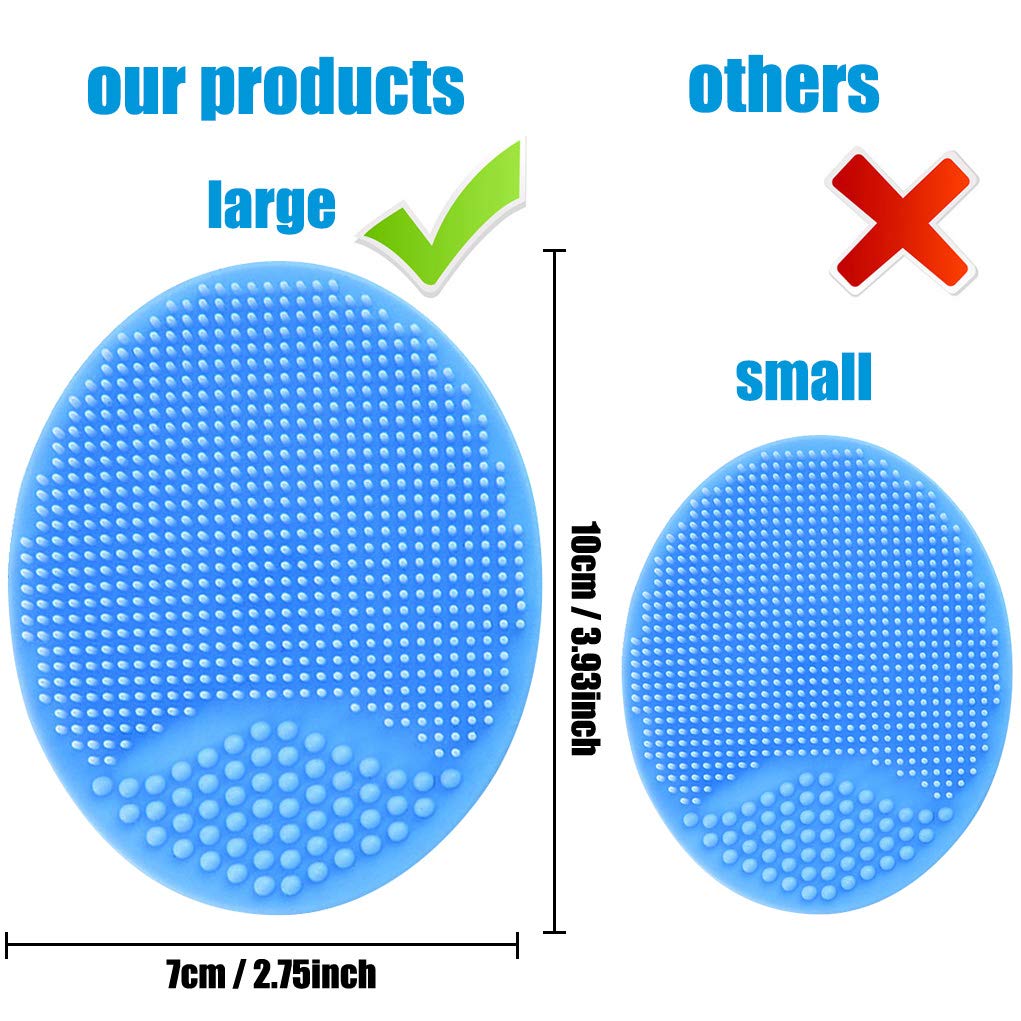 Baby Bath Brush, Baby Cradle Cap Brush, Silicone Massage Brush, Silicone Scrubbers Exfoliator Brush, Skin Scrubber Baby Essential for Dry Skin, Cradle Cap and Eczema (Small-4PCS)