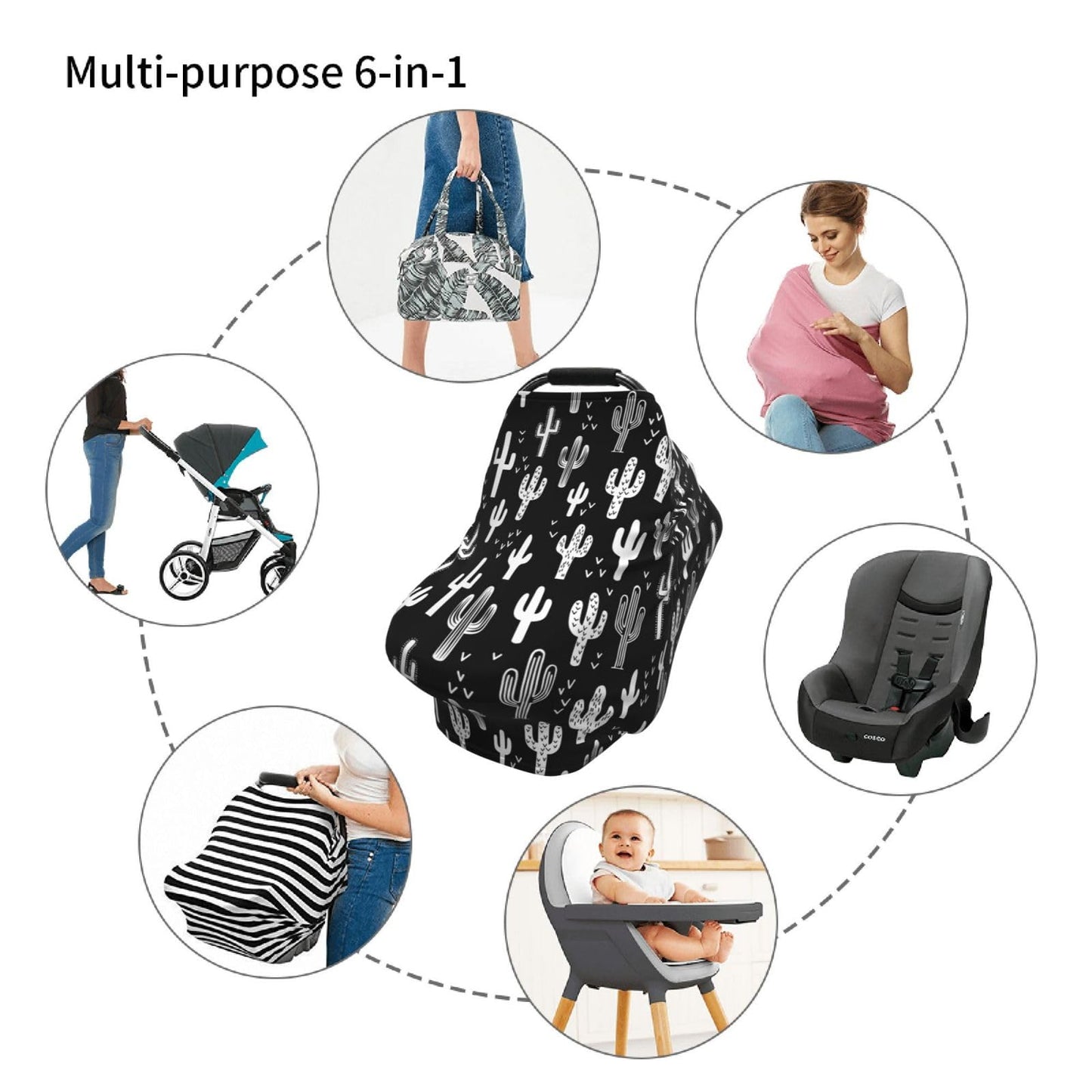 Cute Butterfly Baby Stuff Car Seat Covers Baby Multi-Use Car Seat Canopy Carrier Cover, Breathable Breastfeeding Cover Boys & Girls