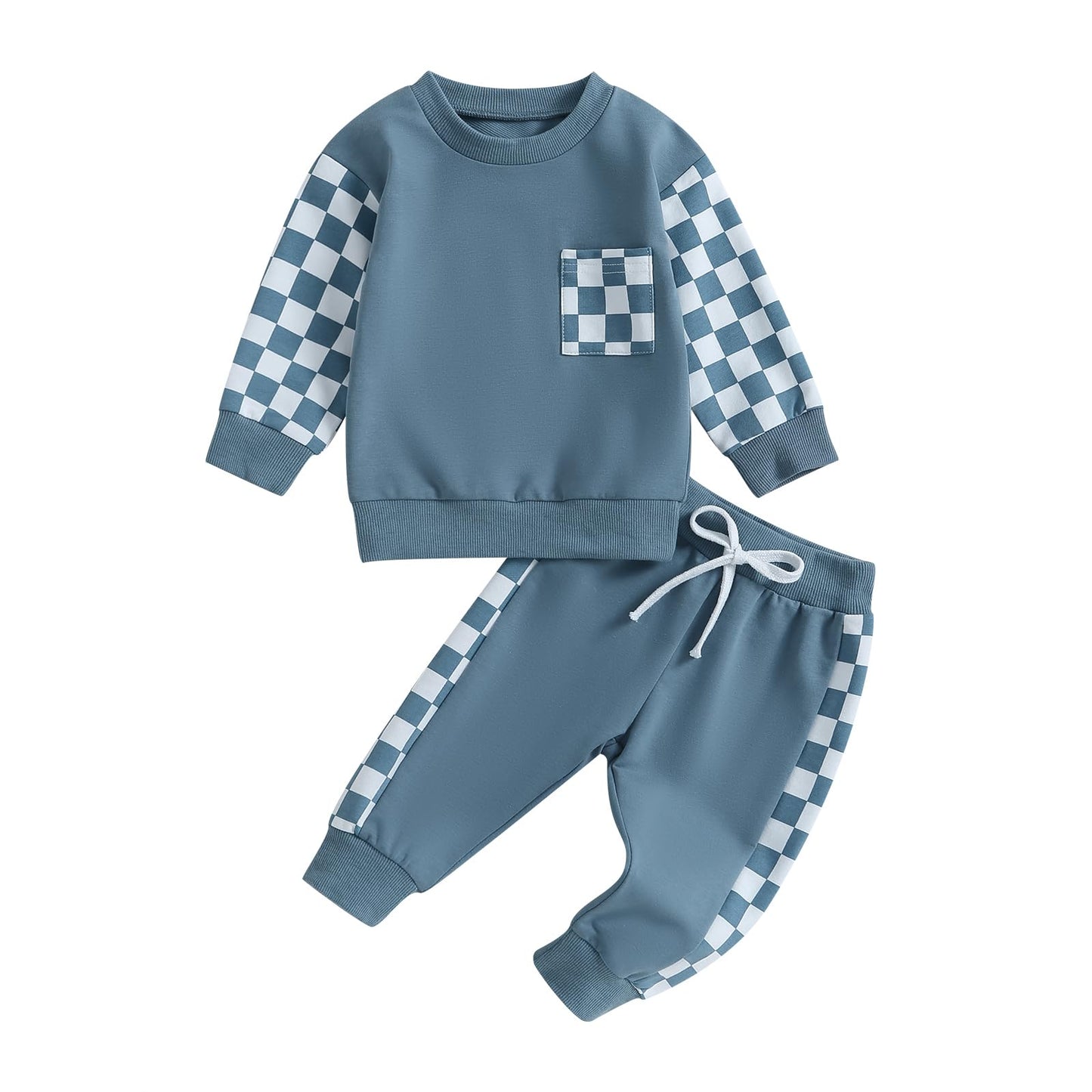 Engofs 2Pcs Toddler Baby Boy Girl Sweatshirt Tops Pants Set Long Sleeve Sweatsuit Fall Winter Outfits