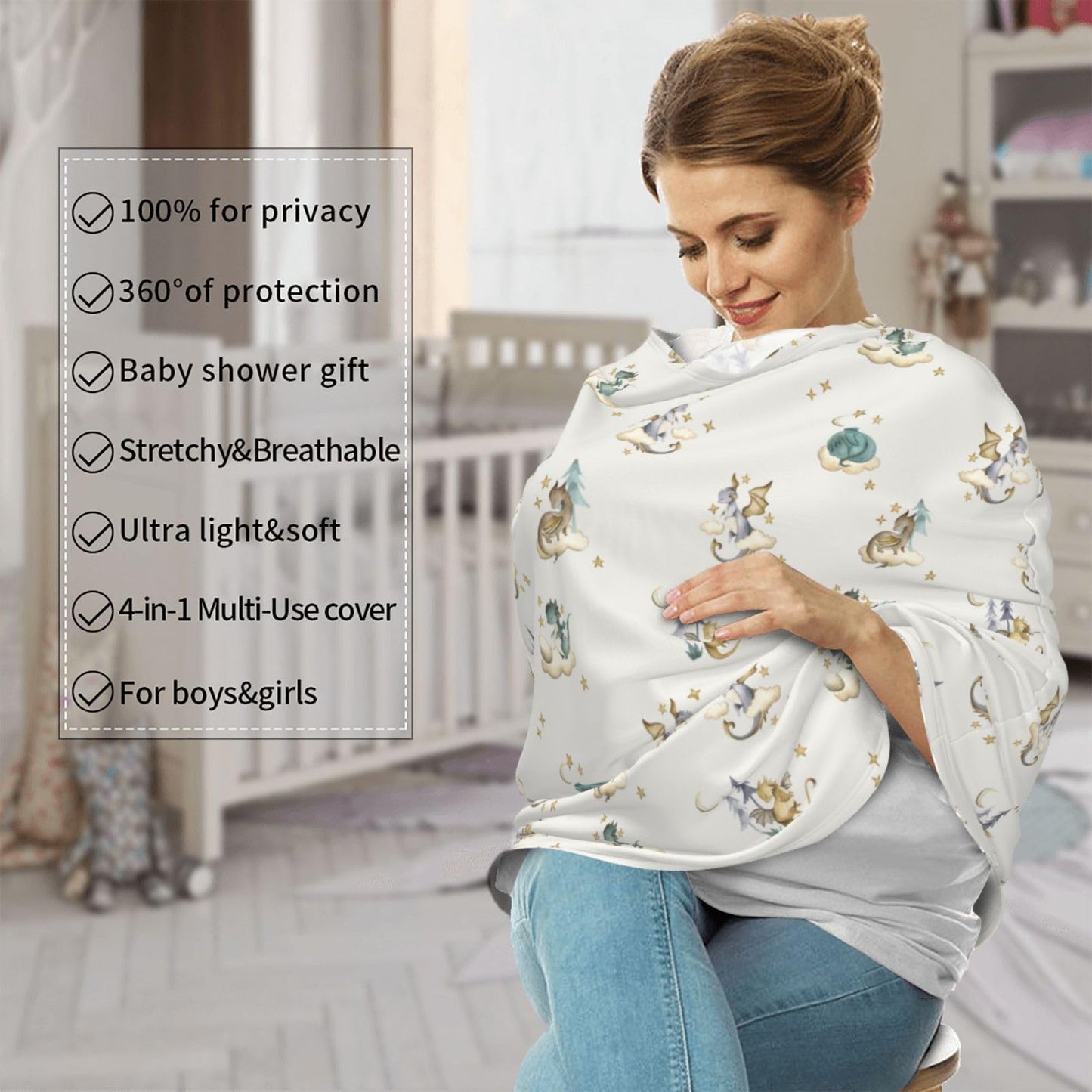 Cute Butterfly Baby Stuff Car Seat Covers Baby Multi-Use Car Seat Canopy Carrier Cover, Breathable Breastfeeding Cover Boys & Girls