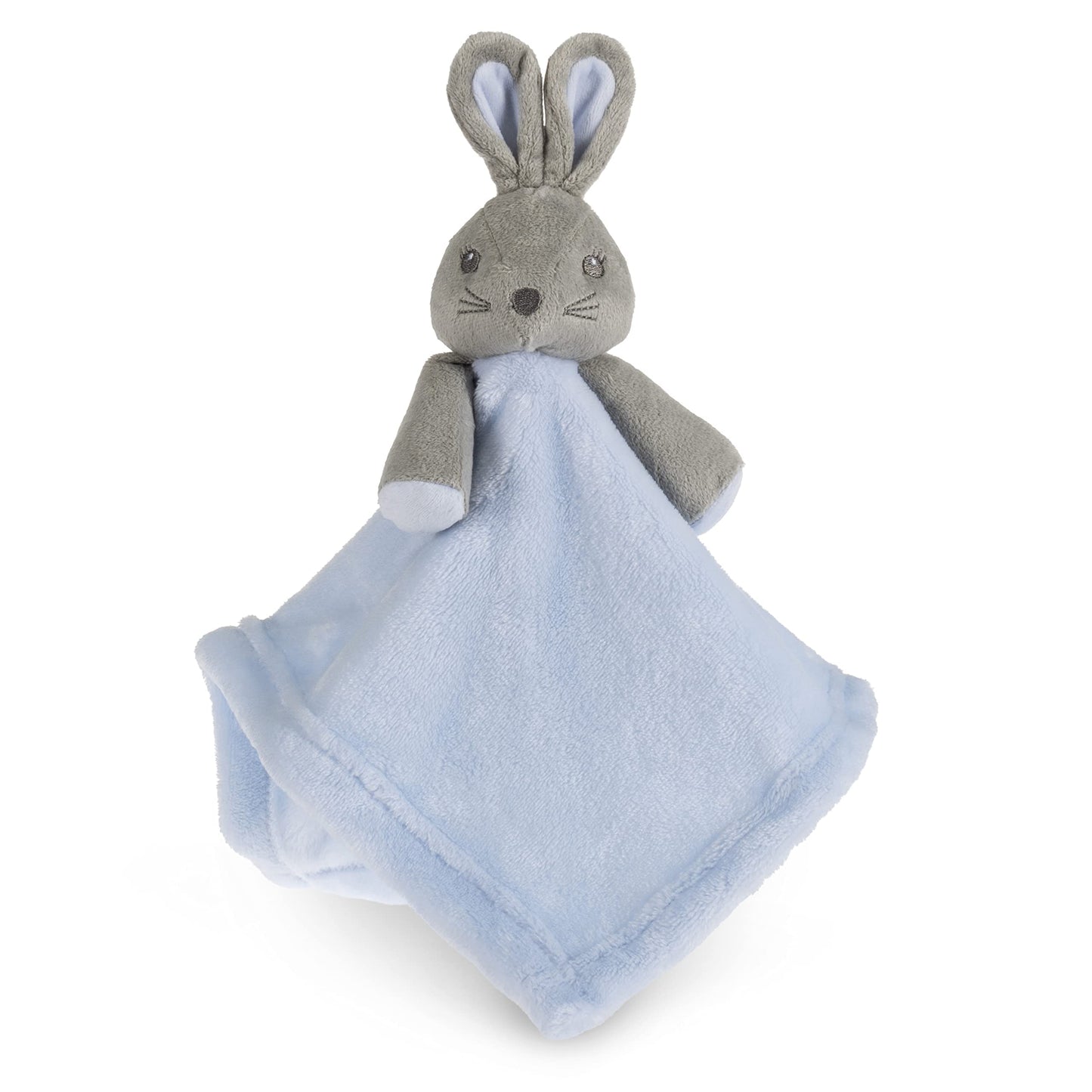 Baby Blue Bunny Security Blanket & Keepsake Box - Soft Fleece, Booties & Gift Basket - Unique Newborn Present