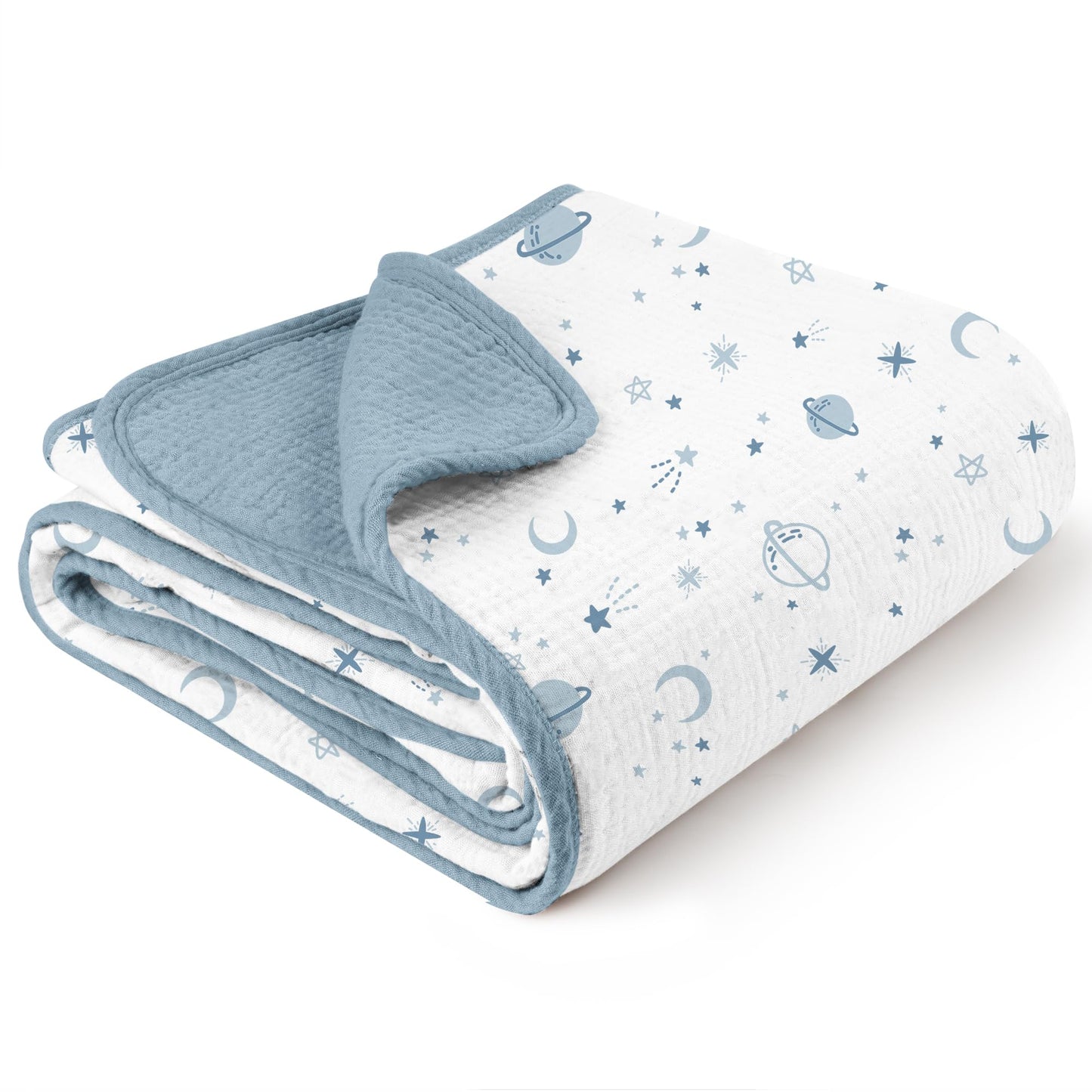 Konssy Muslin Baby Blankets for Girls Boys, 100% Cotton Crib Blanket for Infant Toddler, Super Soft and Lightweight Nursery Swaddling Wrap 40"x36" (Floral)
