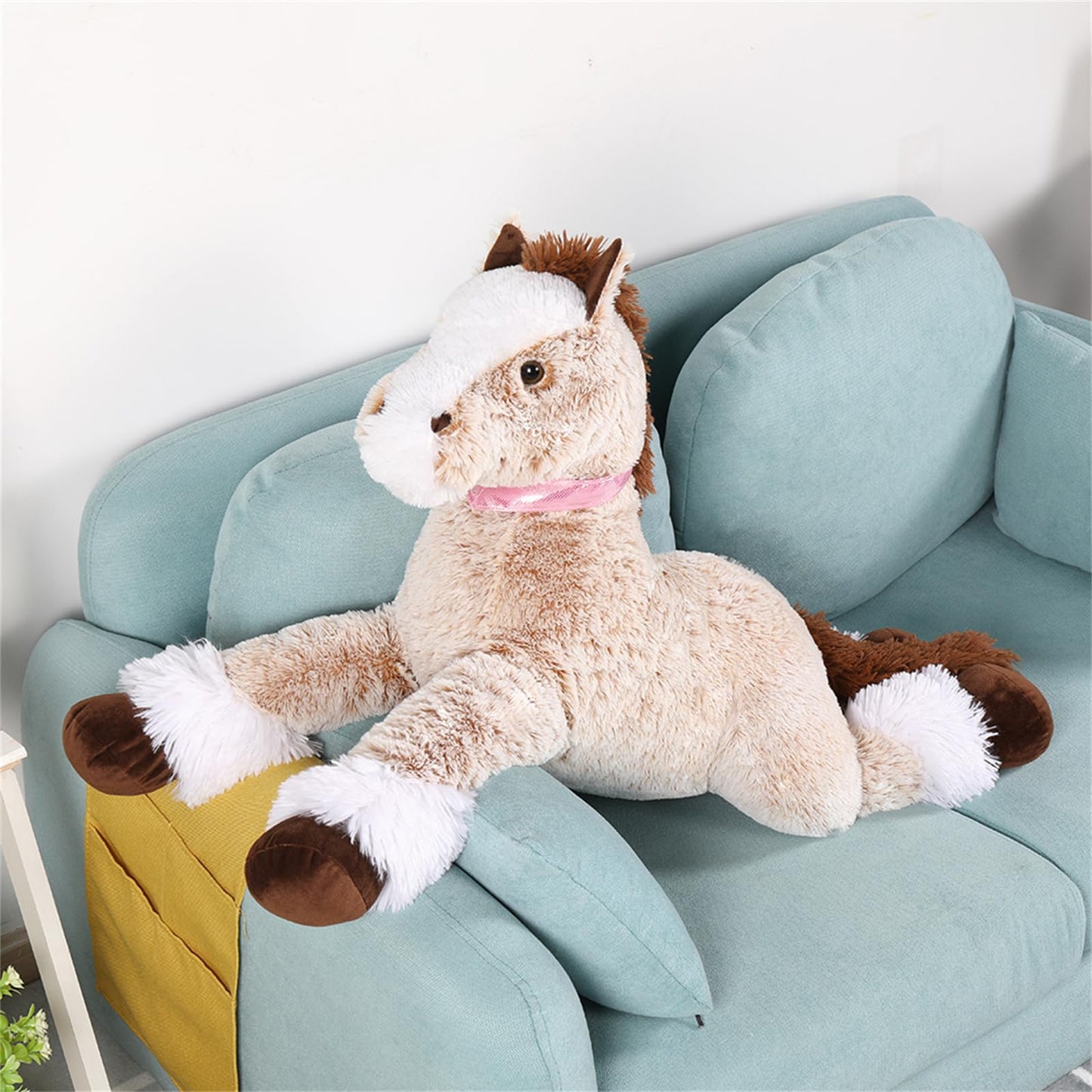 Tezituor 47 Inch Giant Horse Stuffed Animal, 4ft Realistic Chocolate Stuffed Horse Plush Toy, Hugging Soft Horse Pony Plush Pillow for Boys Girls,