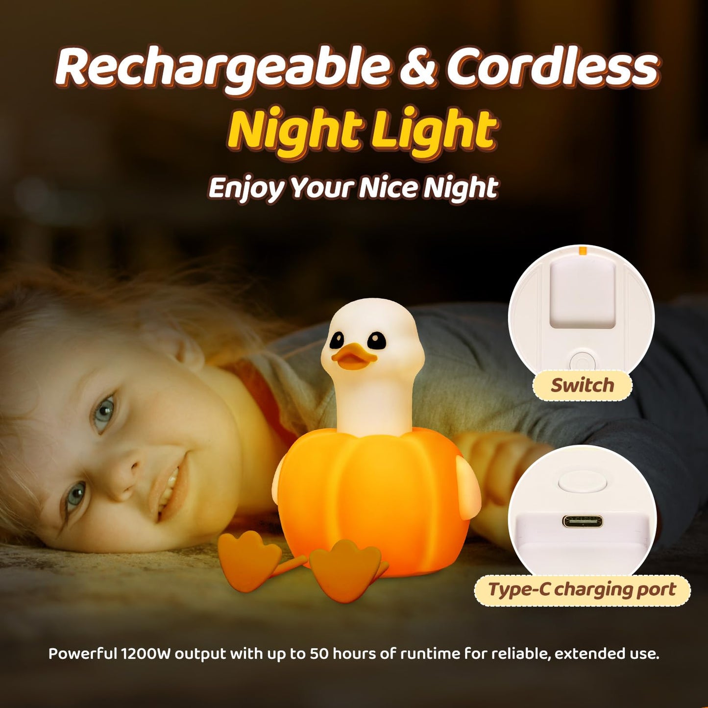 Huggwaii Squishy Axolotl Night Light for Kids – Dimmable Silicone Axolotl Lamp, 2025 Upgraded Baby Night Light, Rechargeable, 20H Battery Life, Sleep Aid Gift for Toddlers, Girls&Room Decor