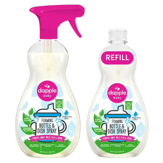 Dapple Foaming Dish Soap, Hypoallergenic for Sensitive Skin, Powered by Plants, Fragrance Free 13 Fl Oz (Pack of 1)