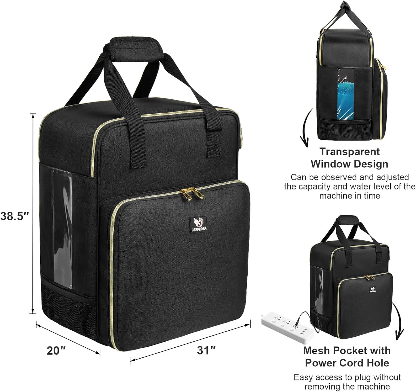 Carrying Case Compatible with Baby Brezza Formula Pro Advanced Formula Dispenser Machine, Insulated Baby Formula Mixer Travel Bag with Shoulder Strap for Baby Essentials, Black