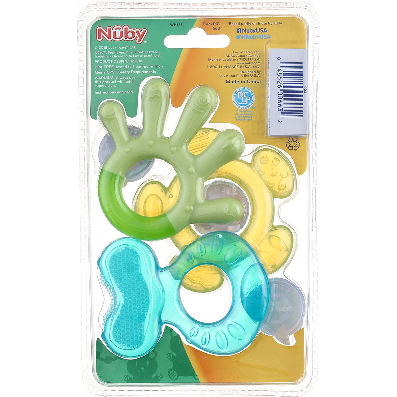 Nuby 3 Step Soothing Teether 3 Piece Set- Front, Middle, Back Teeth Teething- Pink/Purple, 3 m+