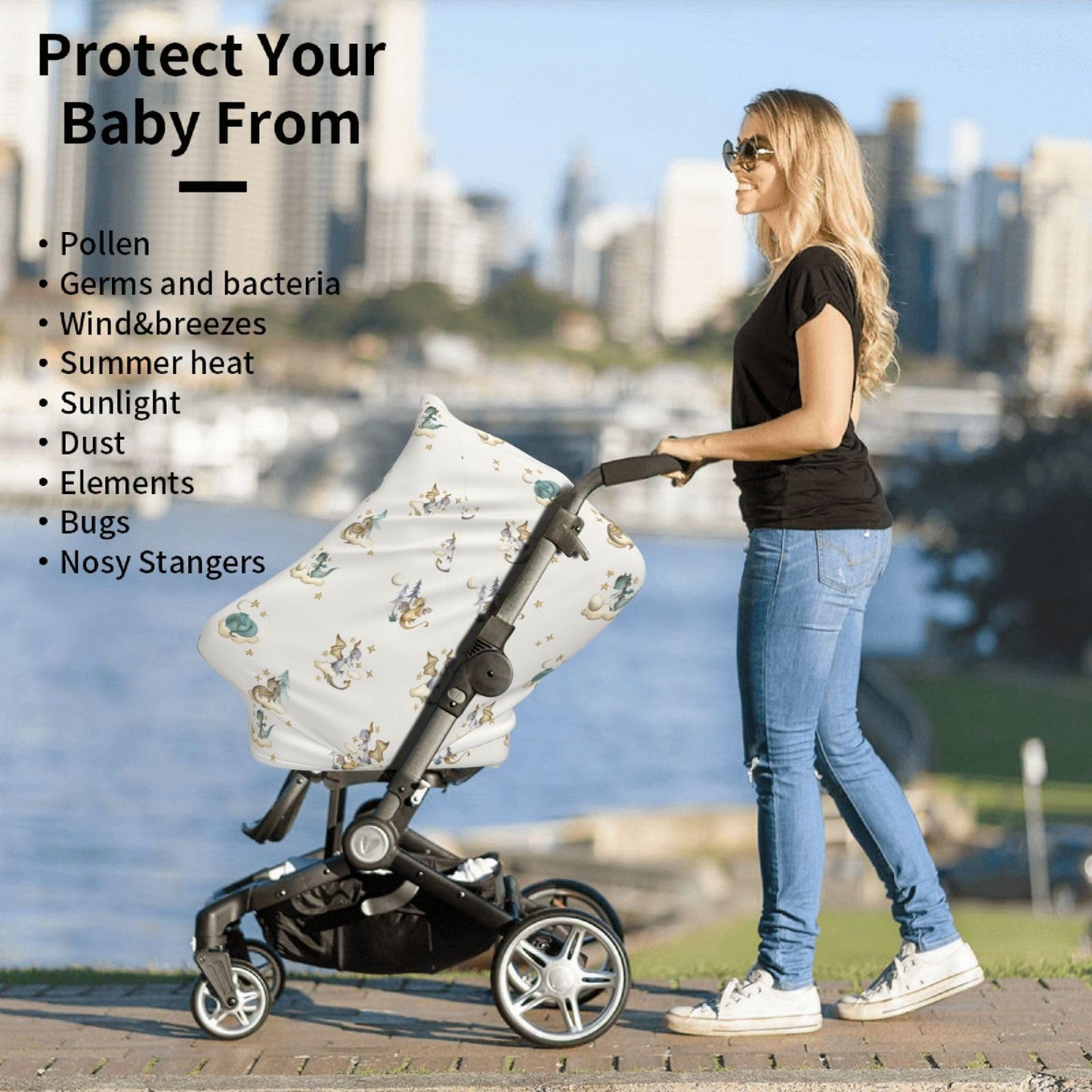 Cute Butterfly Baby Stuff Car Seat Covers Baby Multi-Use Car Seat Canopy Carrier Cover, Breathable Breastfeeding Cover Boys & Girls