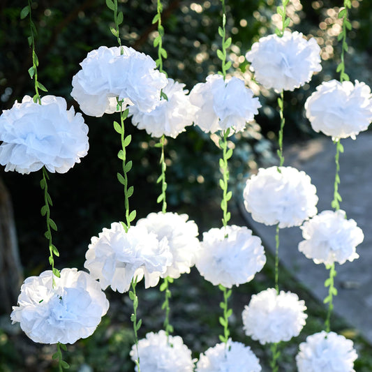 Nude Tissue Paper Pom Pom Garlands, Paper Flowers for Birthday Decorations, Baby Shower, Wedding Engagement, Bridal Shower, Spring Summer Party Decorations