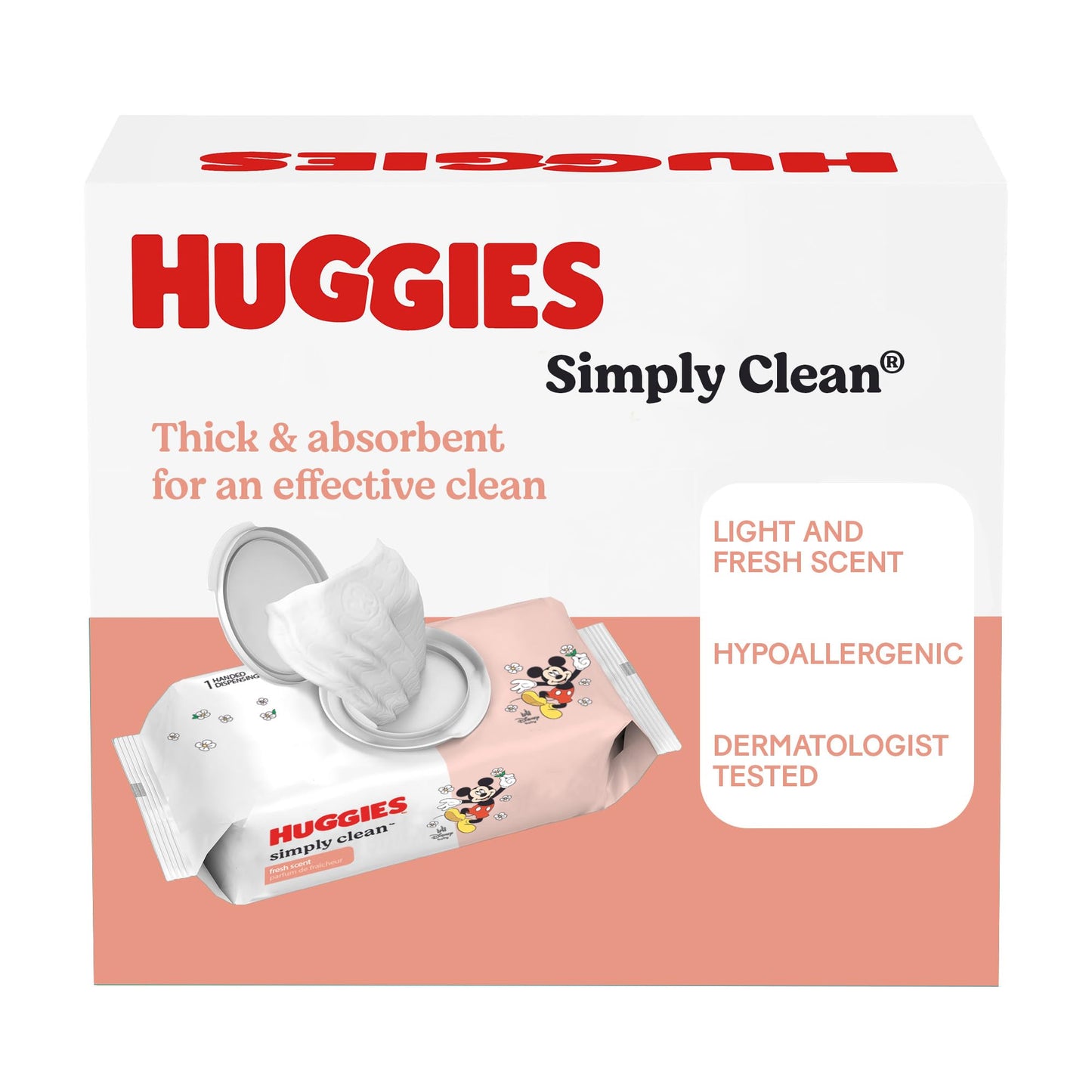 Huggies Simply Clean Fresh Scent Baby Wipes, 3 Flip-Top Packs of 64 (192 Wipes Total), Packaging May Vary