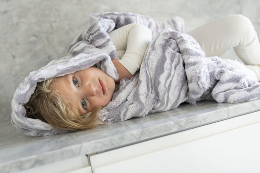 Cuddle Cookie Baby Wavey Faux Fur Blanket, 27 x 33 inches, in Gift Box (Pink)