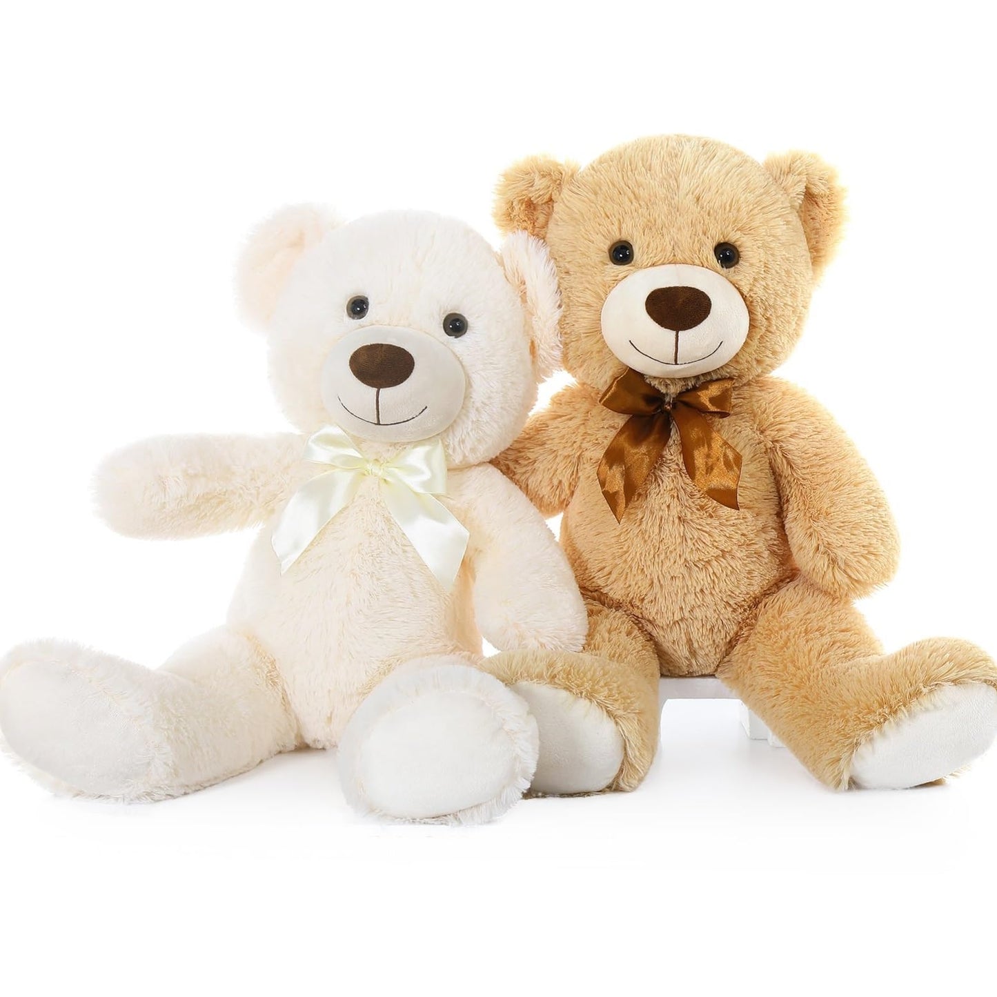 MorisMos 6Pcs Teddy Bears Bulk Baby Shower, 14inch Cute Teddy Bear Stuffed Animals Plush, Small Stuffed Bears on Centerpiece Baby Shower, White