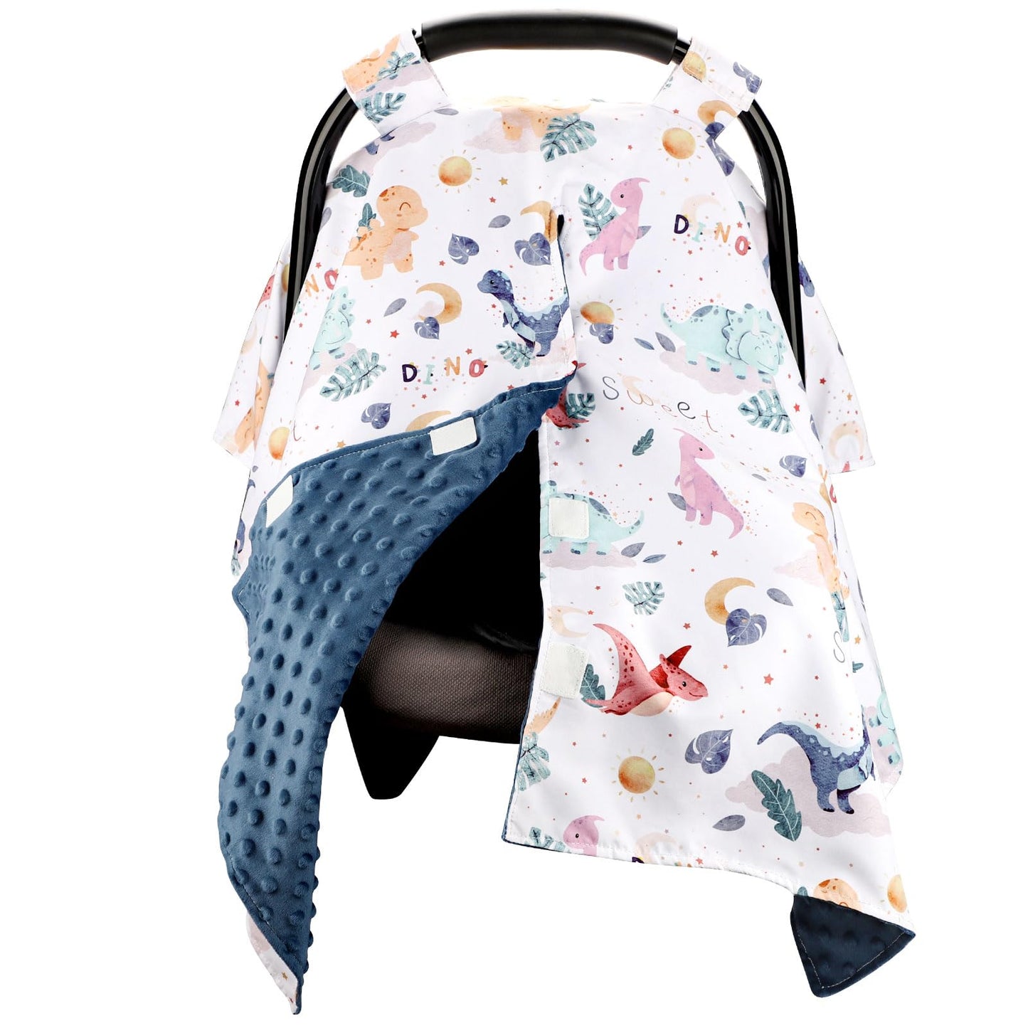 DILIMI Car Seat Cover Baby Girl, Minky Warm Winter Car Seat Covers for Babies, Peekaboo Opening Infant Car Seat Cover, Nursing Cover Carseat Canopy, Pink Flower