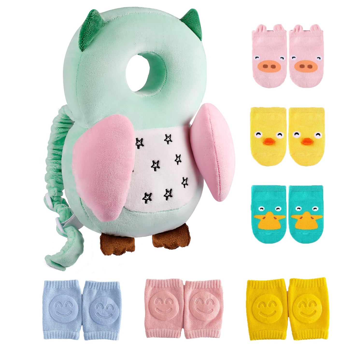 Baby Toddler Walker Head Protector Backpack Adjustable Wear Head Protection Safety Pad Backpack Baby Toddler & Walker Walking & Crawling Cute Owl MTY