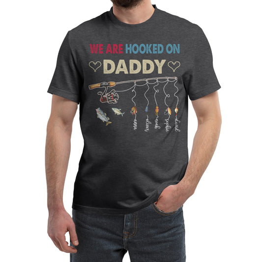 FLOCHIL Personalized Dad Fishing Shirt with Kids Names, Custom Fathers Day Fishing Shirt, Gifts for Dad, Fathers Day