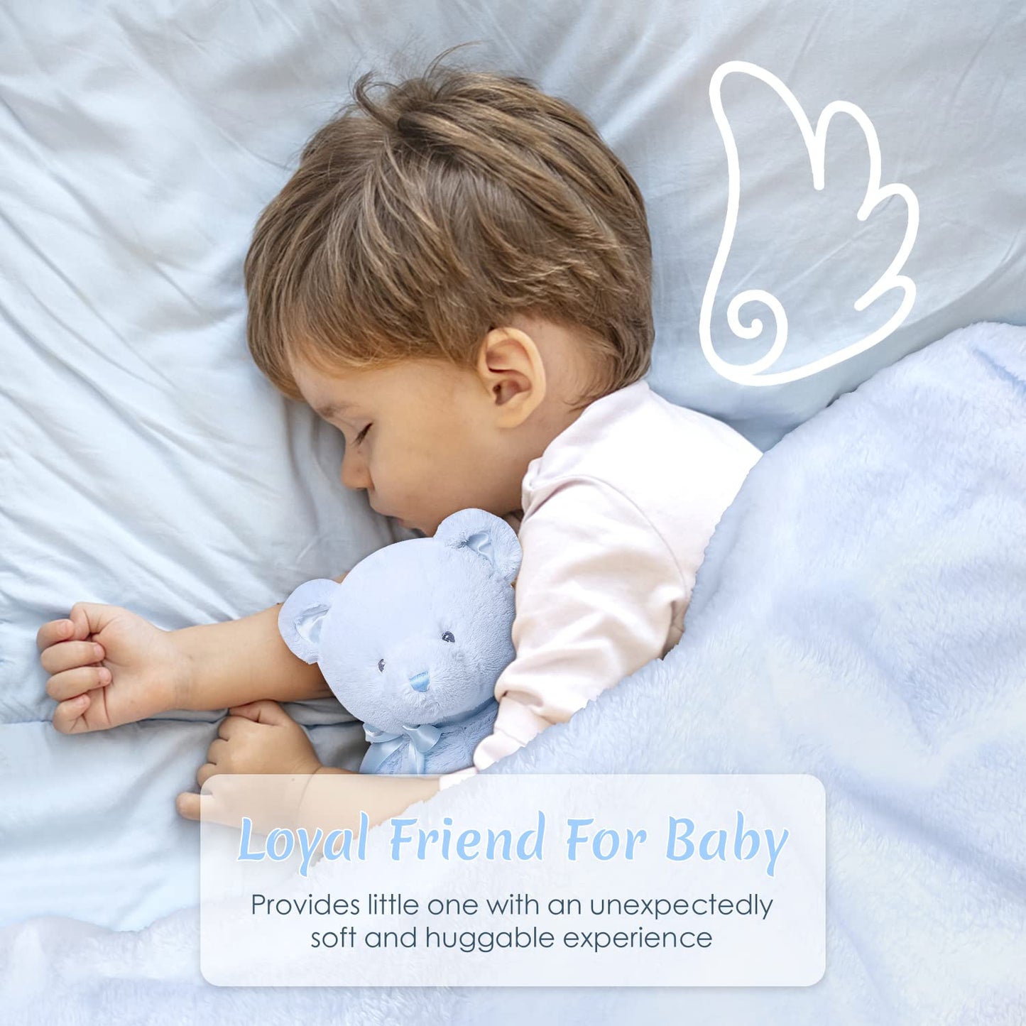 Baby Gift Set for Newborn, New Baby Boy Gift Basket, Newborn Essentials Hat Onesie Bear Toys Keepsake Blanket Infant Diaper Changing Pad Bibs, Baby Shower Gifts for Boys
