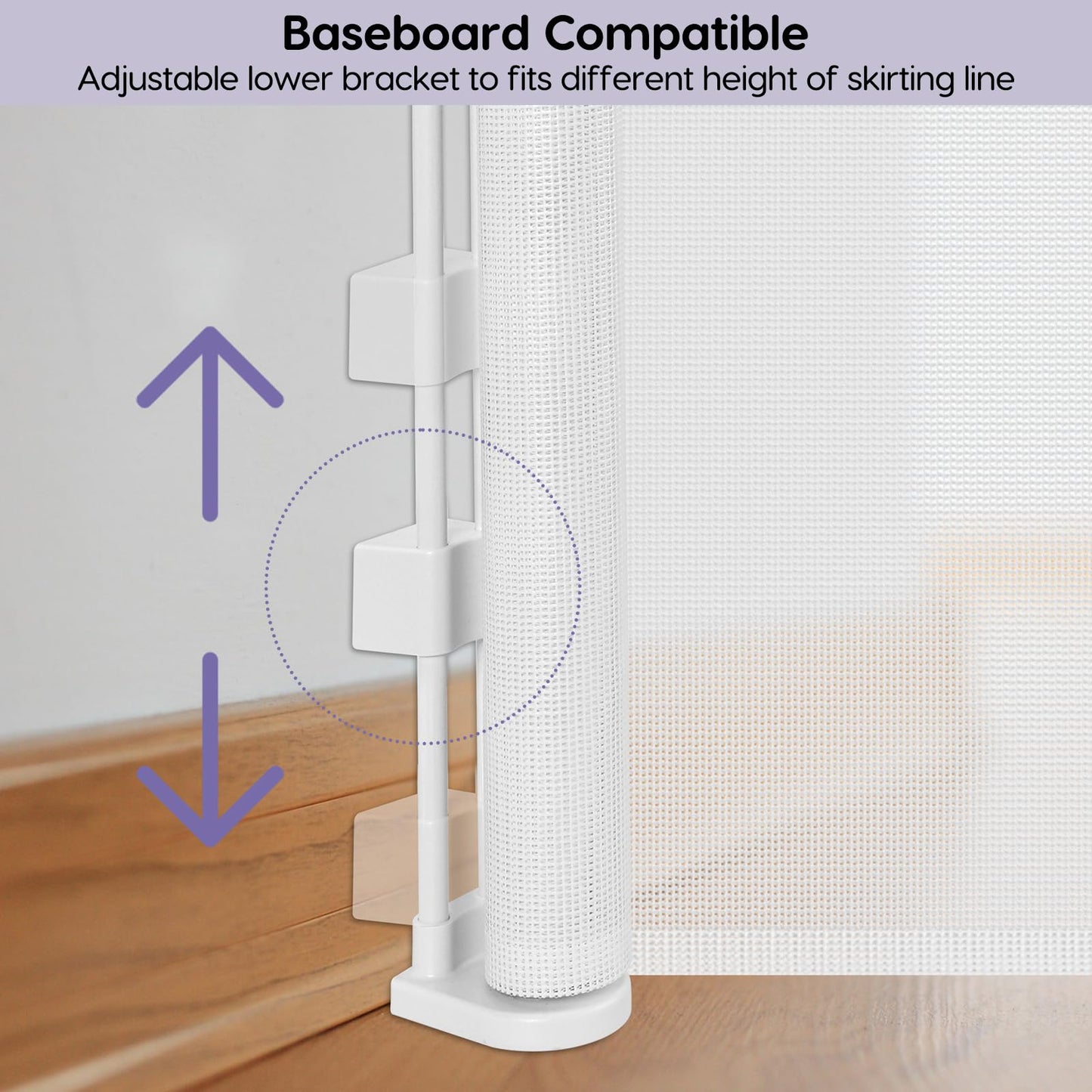 48 Inch Extra Tall Pet Gate Retractable Baby Gate with Cat Door - No Jumping Over, 55" Wide Retractable Dog Gate Indoor 4ft Extra Tall Cat Gate for Doorway Outdoor Deck Gate, White