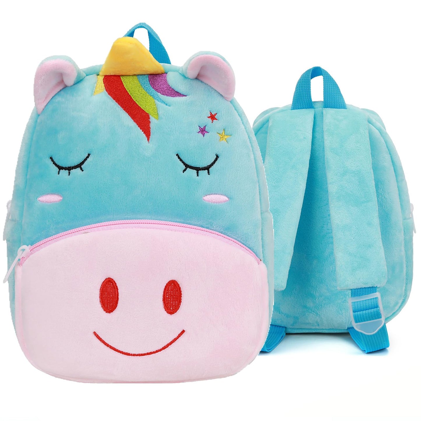 Ladyzone Toddler Backpack Zoo Animals Backpacks Cute Plush Bag Cartoon 10" Preschool Book Bag For 2+ Years Girls Boys