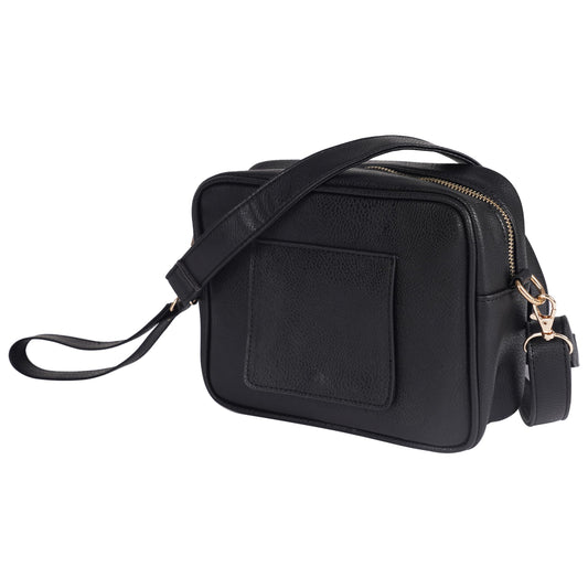 Crossbody Diaper Bag Purse with Wipes Dispenser - Stylish Vegan Leather Baby Wipes Holder Clutch for Women - Multipurpose Luxury Diaper Bag Pouch Can Hold 20-30 Various Types of Wipes - Pink