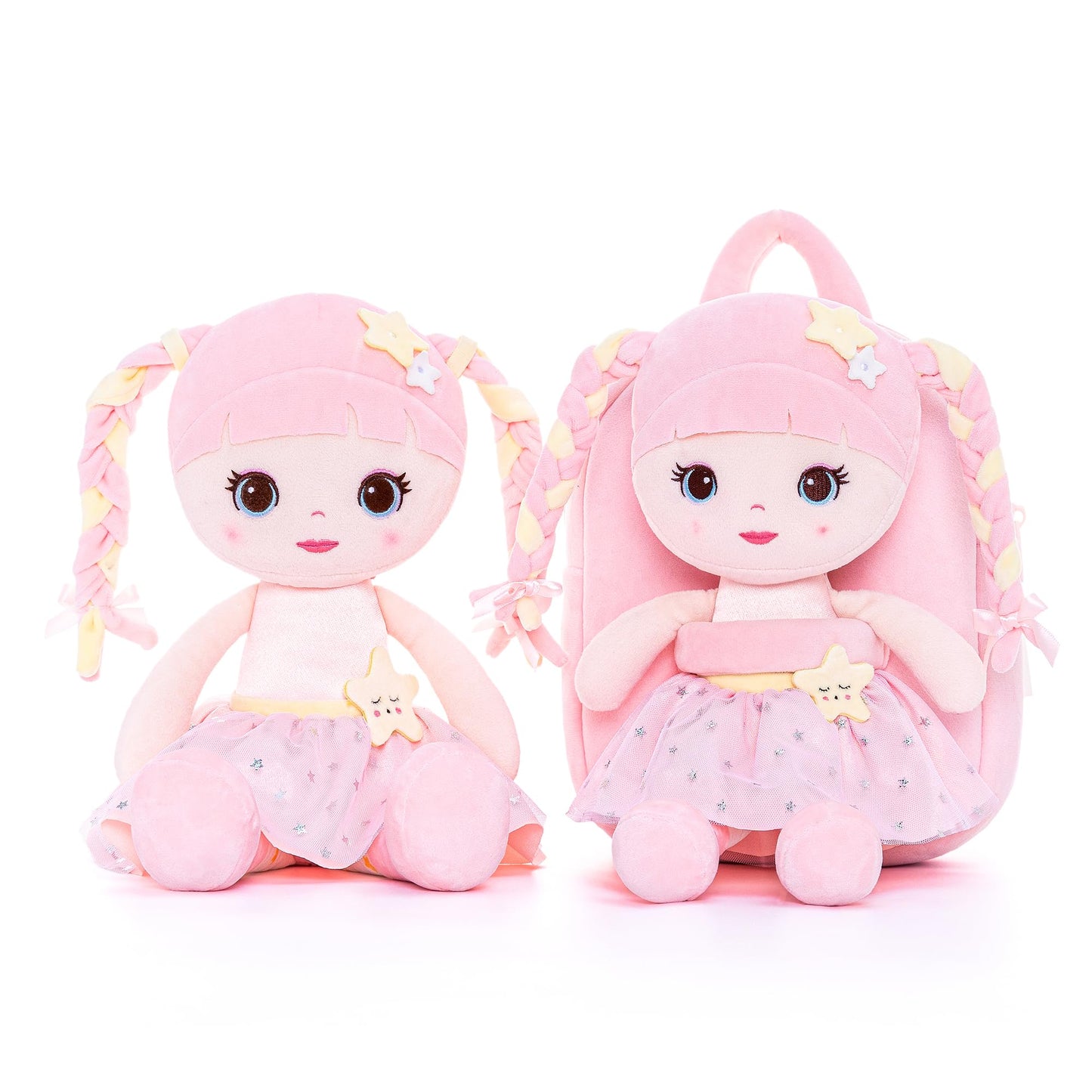 Lazada Girls Backpack with Doll Toddler Toys Baby Girls Gifts Rag Dolls 9.5“