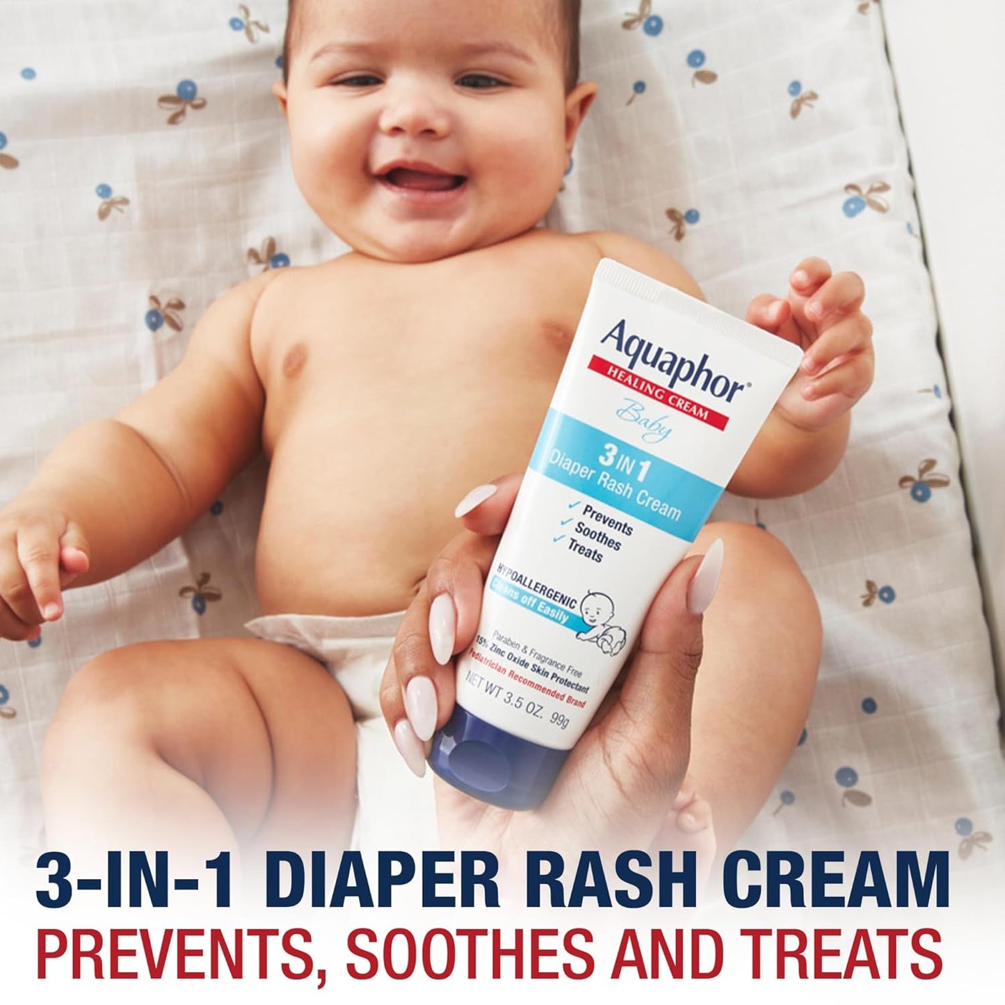 Aquaphor Baby Skincare Essentials Gift Set with Baby Wash and Shampoo, Healing Ointment, and Diaper Rash Cream, Baby Gifts for New Moms, 3 Pieces