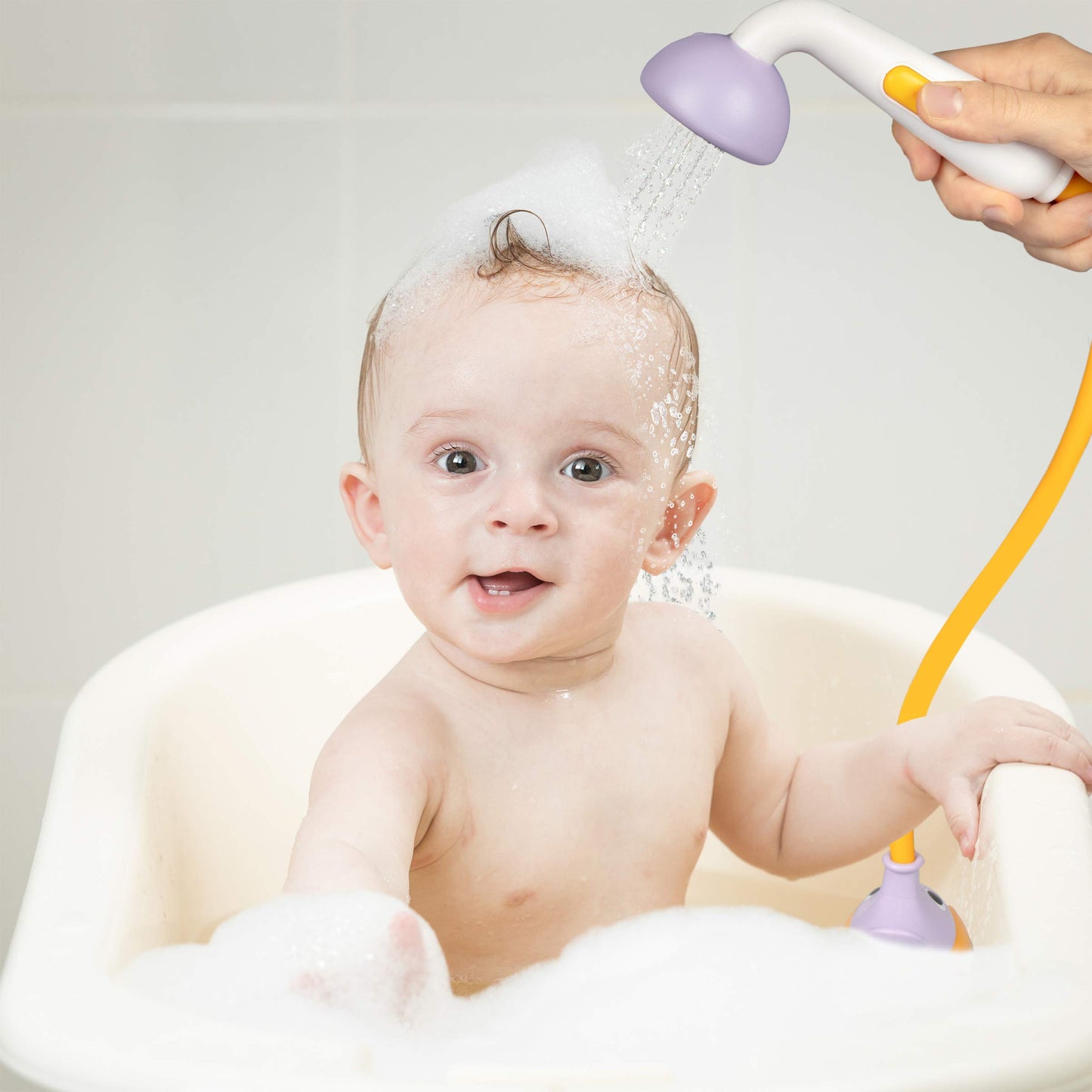 Yookidoo Baby Bath Shower Head - Elephant Water Pump with Trunk Spout Rinser - Control Water Flow from 2 Elephant Trunk Knobs for Maximum Fun in Tub or Sink for Newborn Babies