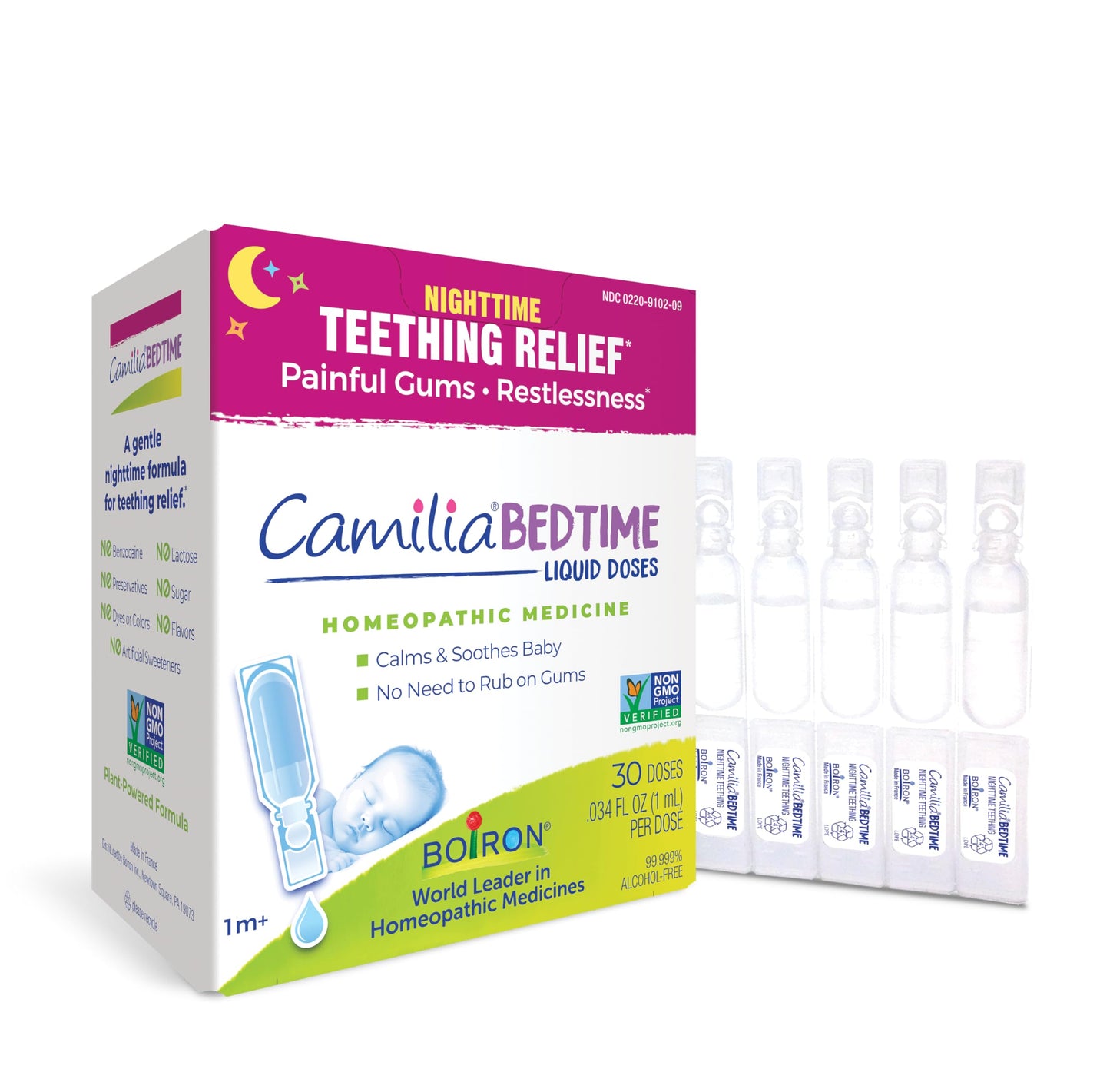 Boiron Camilia Teething Drops for Daytime and Nighttime Relief of Painful or Swollen Gums and Irritability in Babies - 30 Count