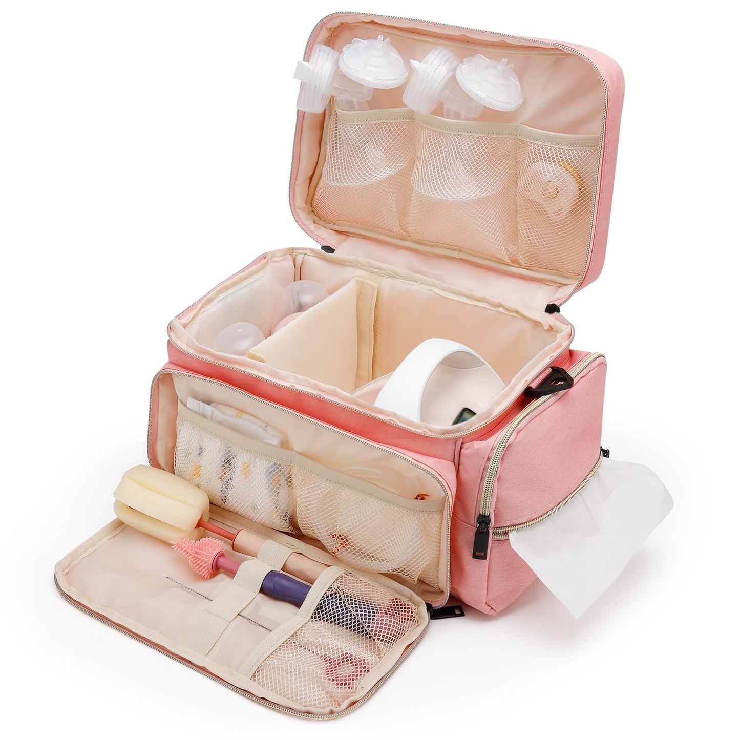 Breast Pump Bag Fit for Spectra S1 and S2, Pumping Bag with Waterproof Mat for Pump Accessories, Portable Pump Carrying Case for Work, Travel and Family Use, Black