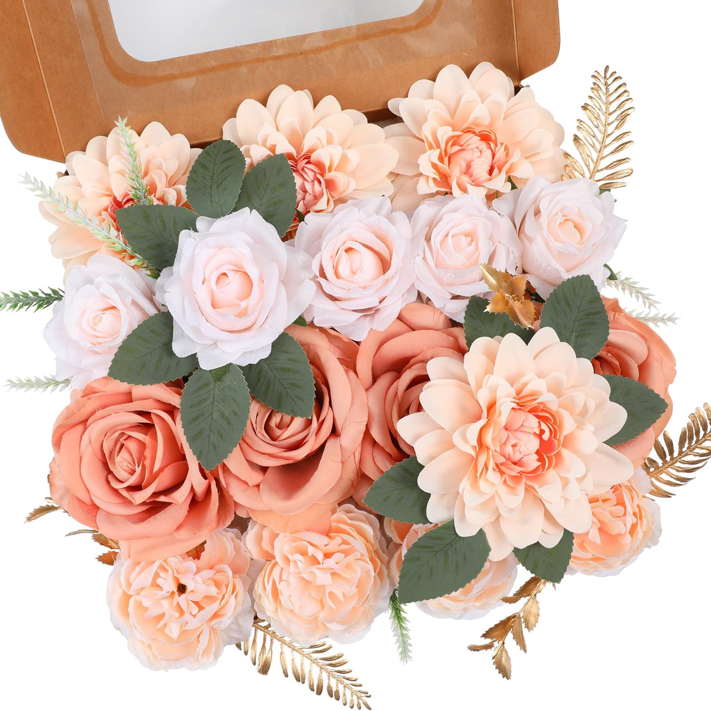 Artificial Flowers Combo for DIY Wedding Bouquets Combo Centerpieces Arrangements Party Bridal Baby Shower Home Decorations-Blush Pink