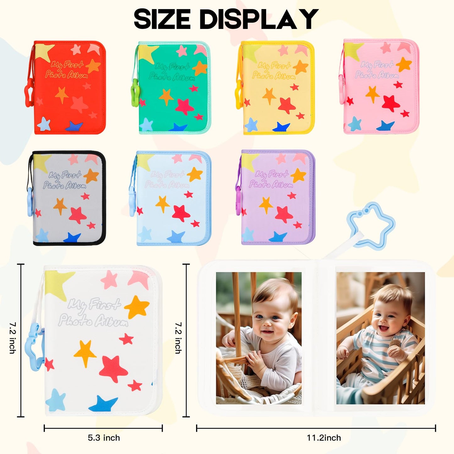 Baby's My First Photo Album for Baby Holds 21 4x6 Photos, Baby Photo Album Soft Cloth Family Book, My First Family Album for 4x6 Baby Shower Kids Toddlers Family Pictures, Toddler Photo Album (Blue)