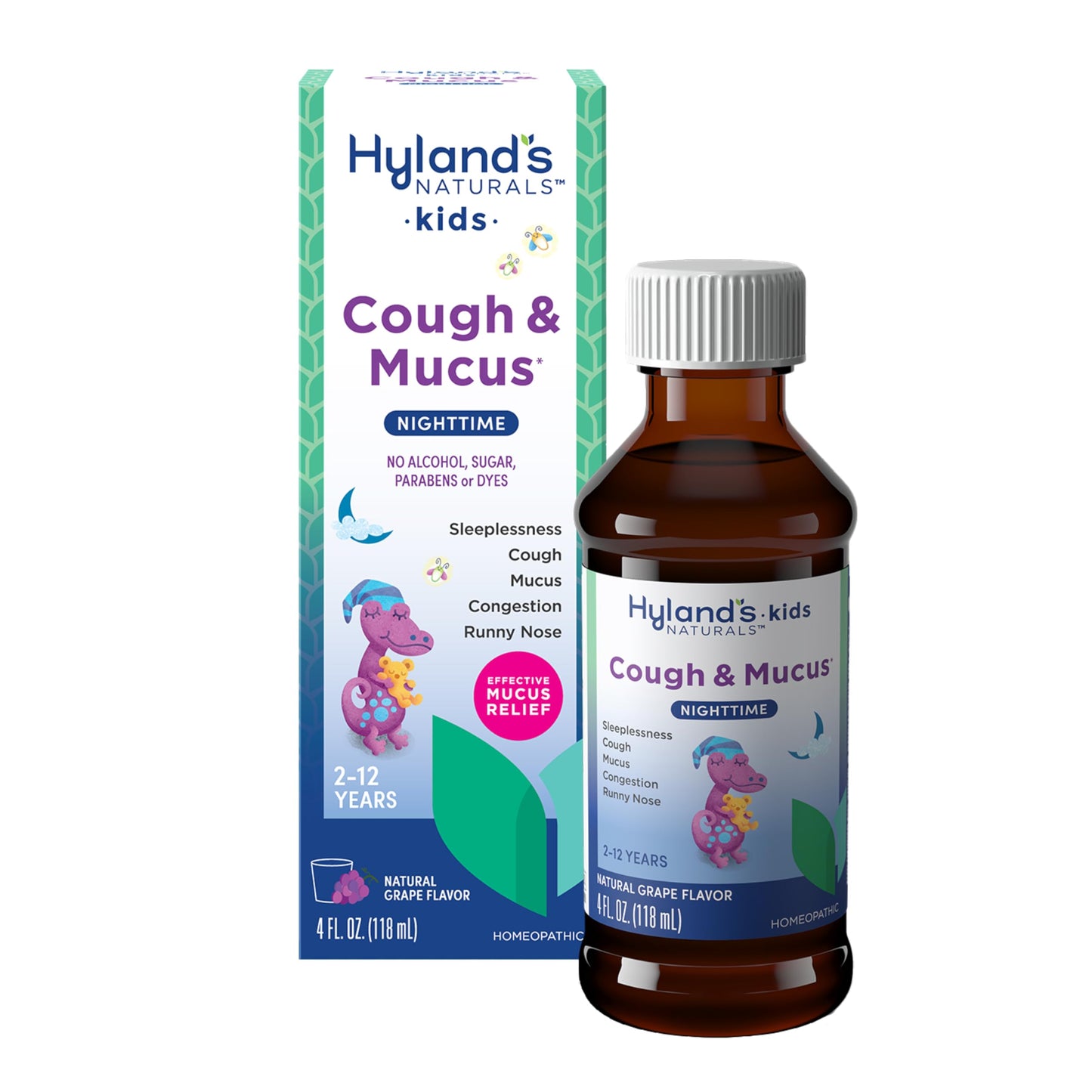 Hyland's Kids Nighttime Organic Cough Syrup and Immune Support with Agave, Elderberry and Pomegranate, Soothes Cough, and Supports Immunity, 4 Fl. Oz.