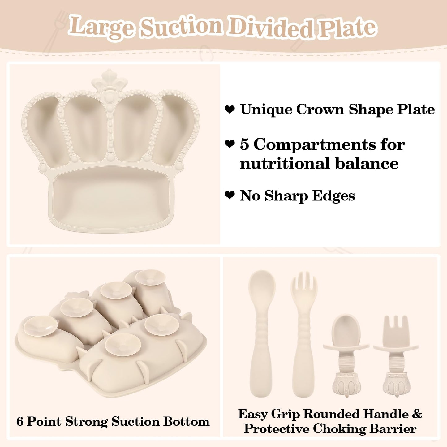 Silicone Baby Feeding Set 10 Pcs Baby Led Weaning Supplies Suction Bowl Divided Plate Baby Bibs Fruit Feeder Baby Spoons Forks Sippy Cup Toddler Utensil Sets Baby Essentials for Newborn Gift
