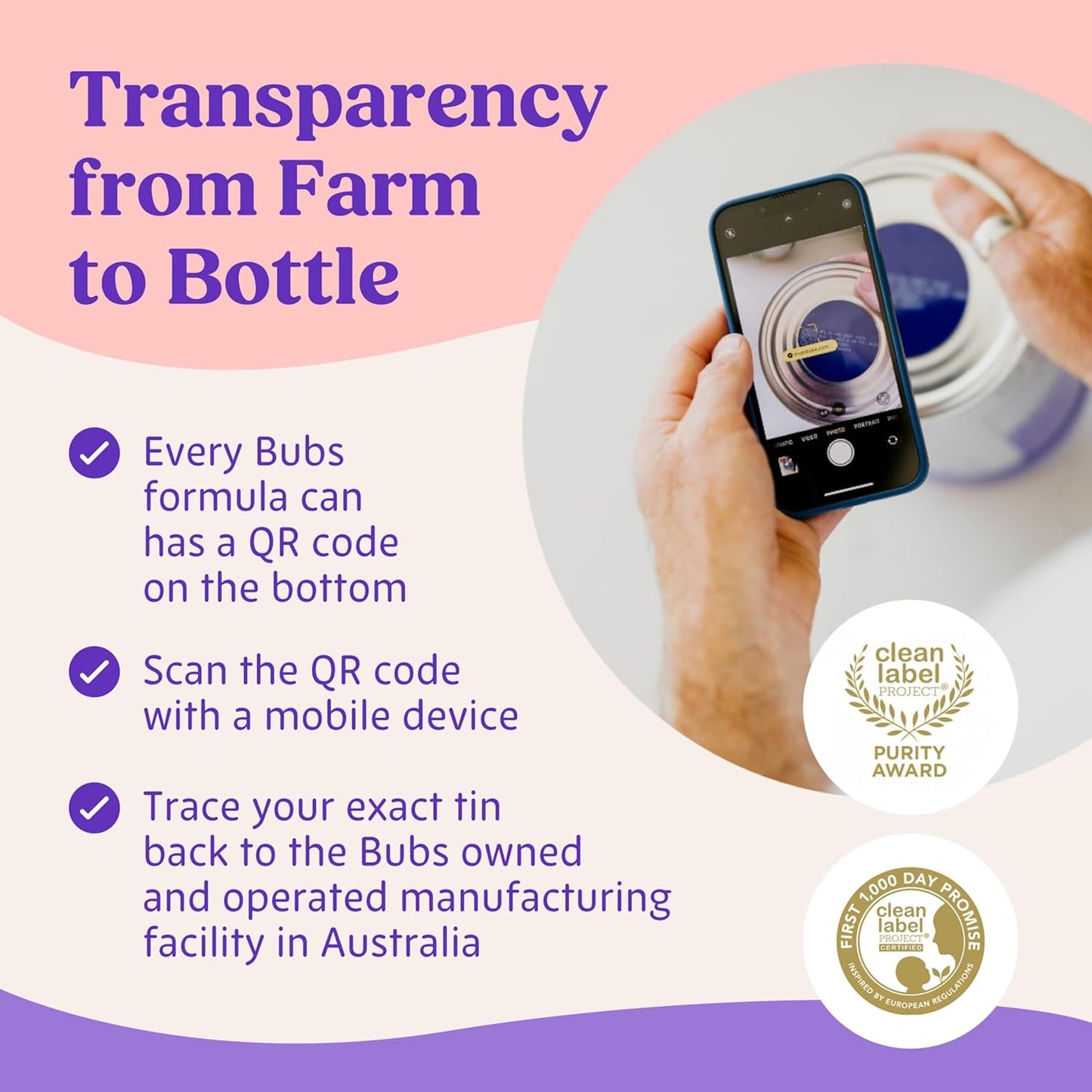 Bubs Whole Goat Milk Formula with Iron, Goat Milk-Based Powder, for Infants 0-12 Months, Made with Non-GMO Goat Milk, 20 oz