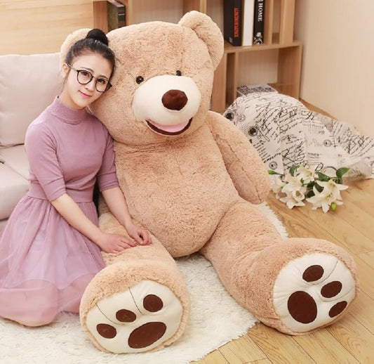 MorisMos Smile Giant Teddy Bear, 51inch Large Stuffed Bears with Big Footprints, Big Stuffed Animals Cuddly Plush Gifts for Girlfriends, Boyfriend, Dark Brown