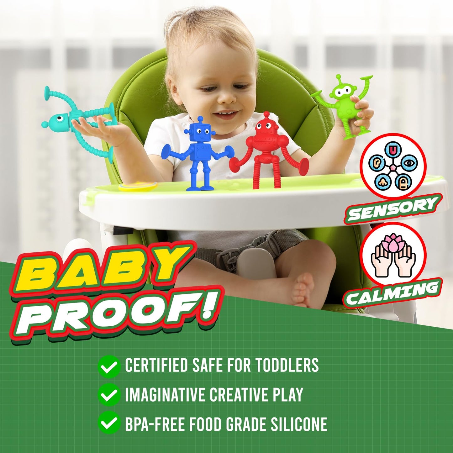 Baby Bath Toys Suction Toy: No Hole Bath Toy for Baby Toddlers - Kids Mini Sensory Fidget Suction Cup Toys for Boys Girls - Window Building Toy Travel Essentials Road Trip Activities for Kids Gifts