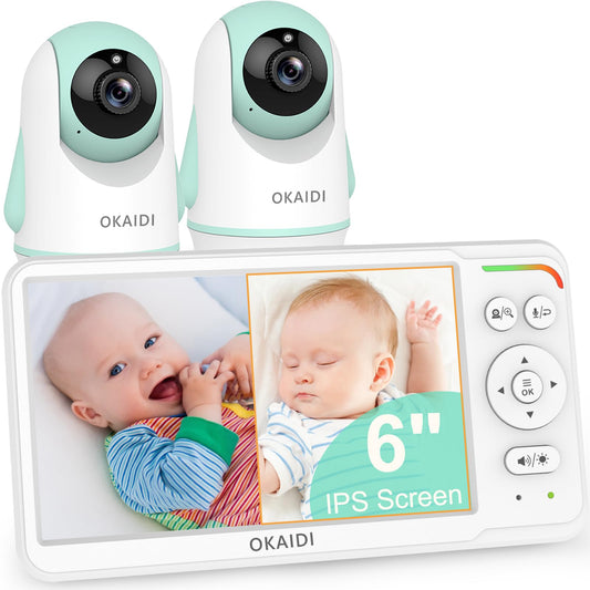 Baby Monitor with Camera and Audio,6.0" IPS Screen Baby Camera Monitor with 150 Languages Supported,30H Battery,1000ft Range Travel Baby Monitor No WiFi,Night Vision,2-Way Audio