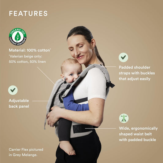 Stokke Limas Carrier Flex, Floral Beige (OCS) - Full-Buckle Baby Carrier - Three Carrying Options - Safe for Babies from 1 Month/8.8 lbs to 44.1 lbs