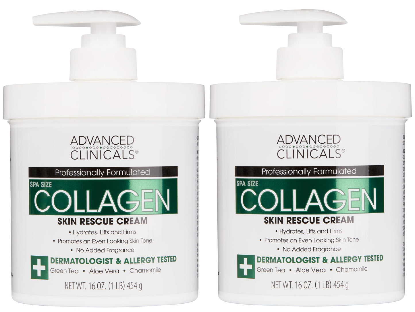 Advanced Clinicals Retinol Body Lotion + Collagen Cream Fragrance Free Face Moisturizer & Body Cream 2pc Skincare Set For Women & Men Helps Reduce Appearance Of Crepey Skin, Wrinkles, & Dry Skin, 2pc