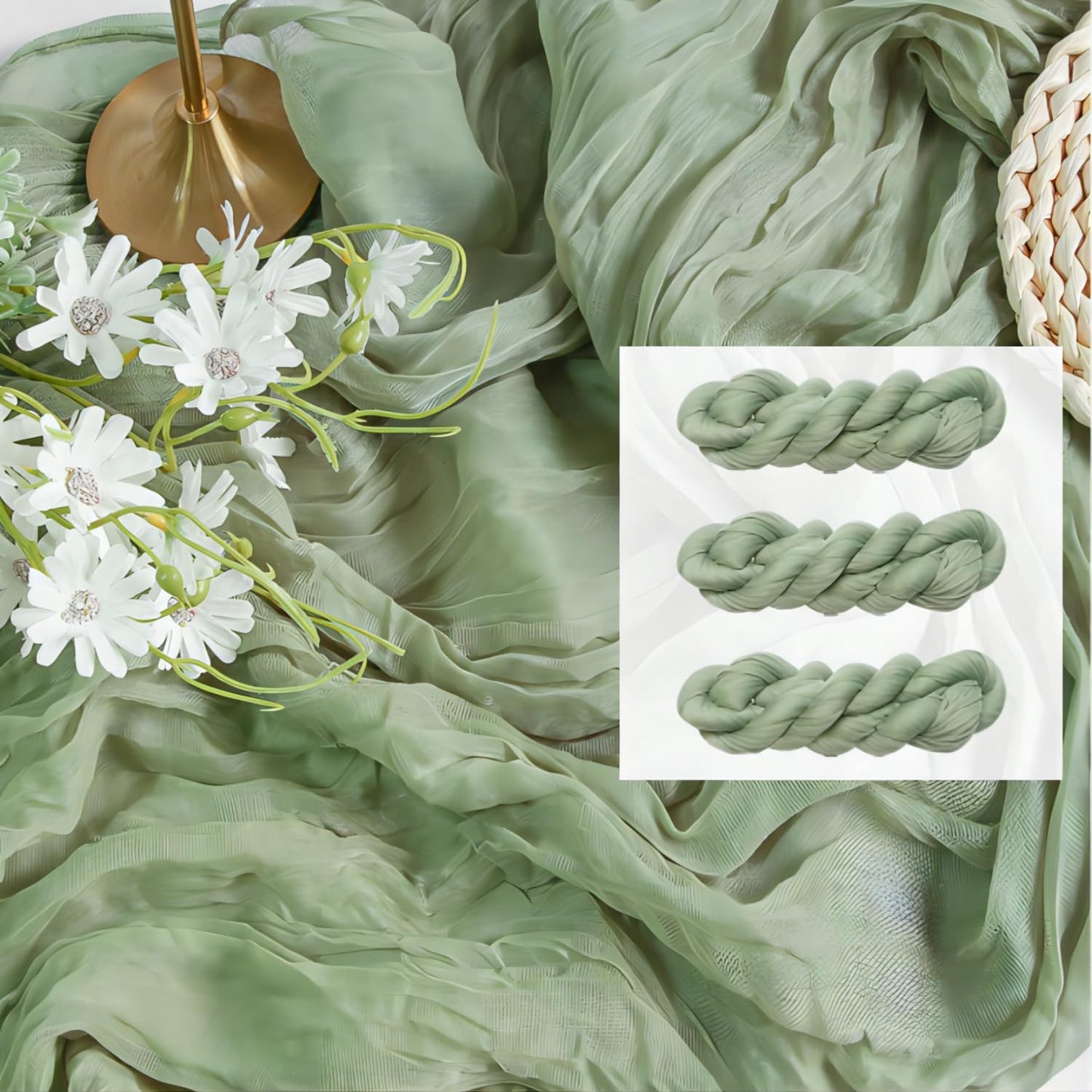 FEXIA Beige Cheesecloth Table Runner 35x120 Inches Ivory Gauze Rustic Boho Spring Easter Table Runner for Engagement Party Decorations Bridal Shower Wedding Party First Communion Centerpiece
