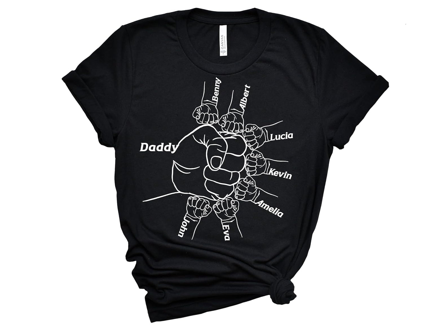 Personalized Fathers Day Gifts, Custom Child Fist Bump Shirt, Custom Dad, Grandpa Shirt, Customizable Daddy Shirt with Kid's Name, Christmas Gifts for Dad from Daughter and Son, Husband Gifts